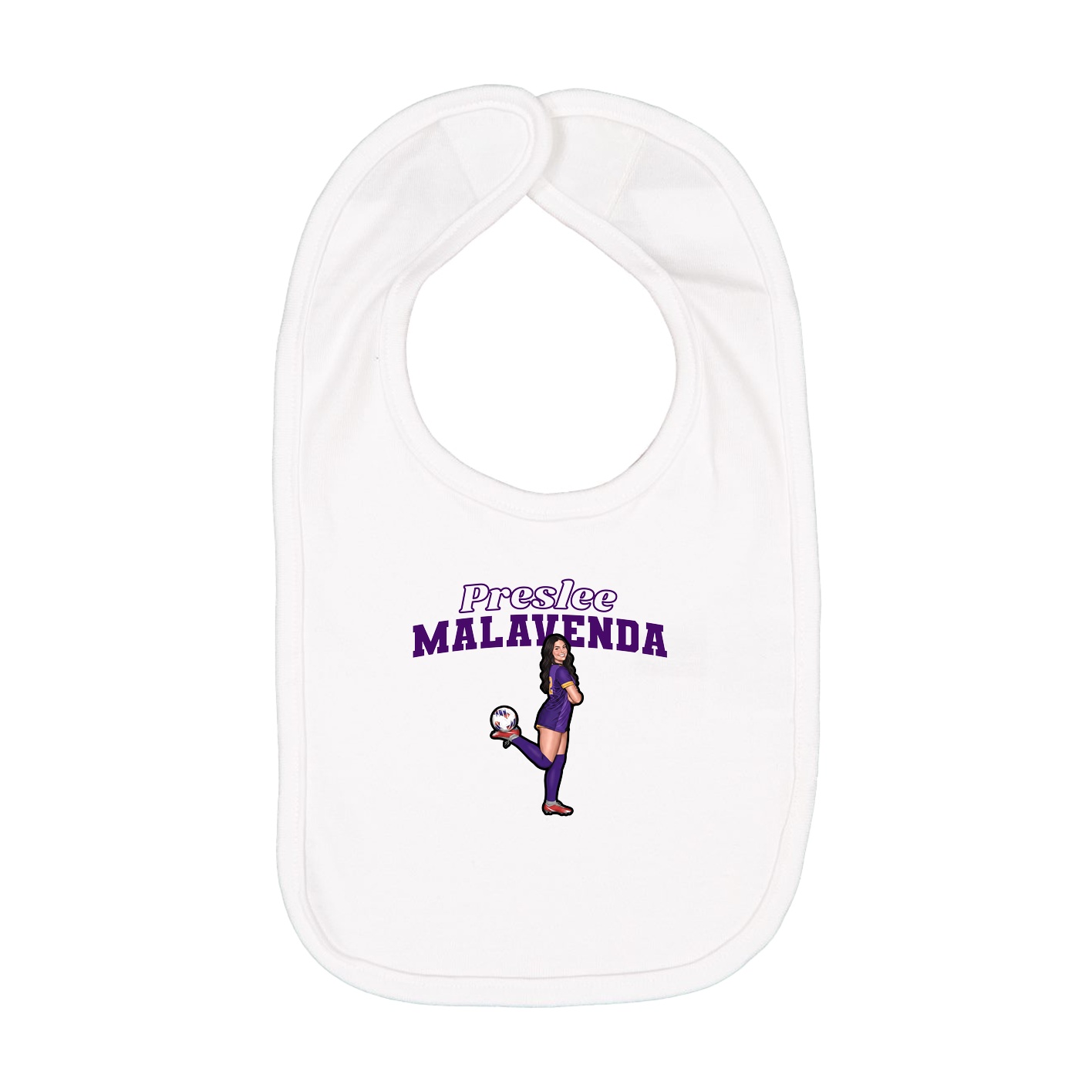 Infant Bib — Name Arch in White