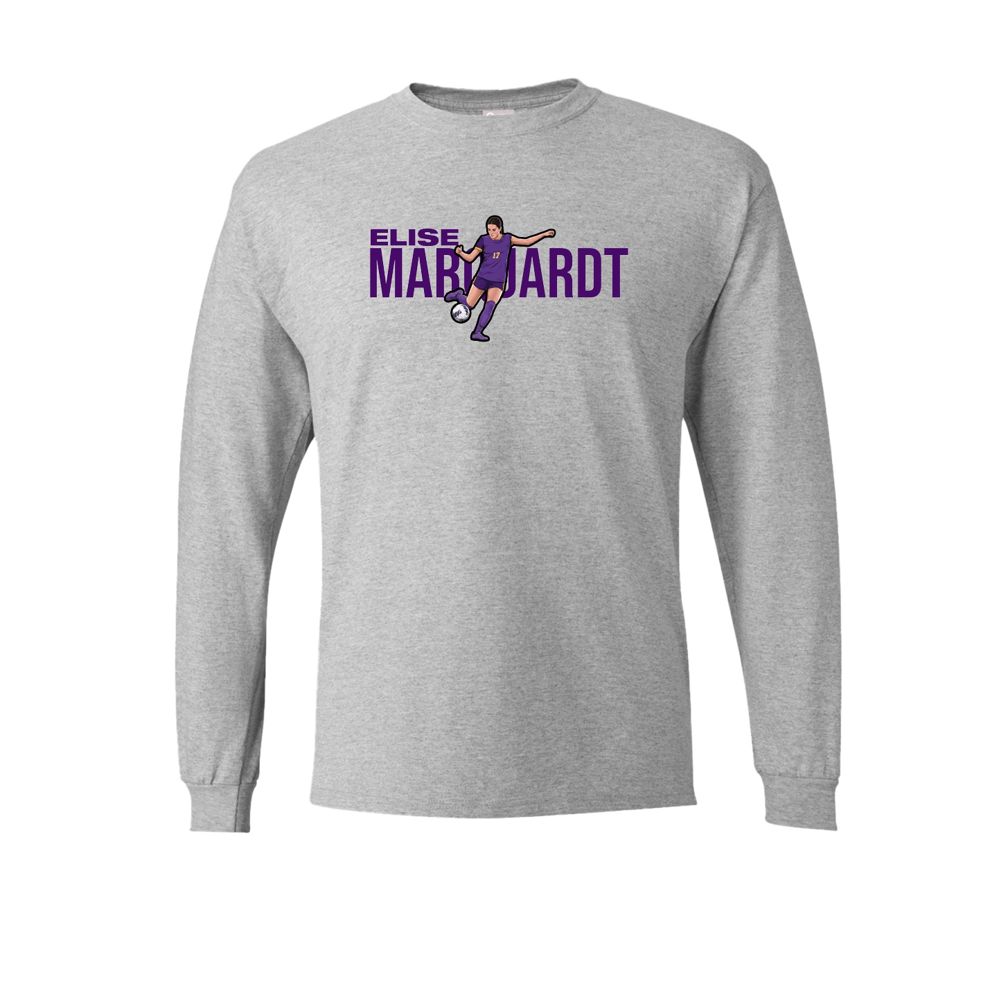 Long Sleeve Tee — Player Name in Grey