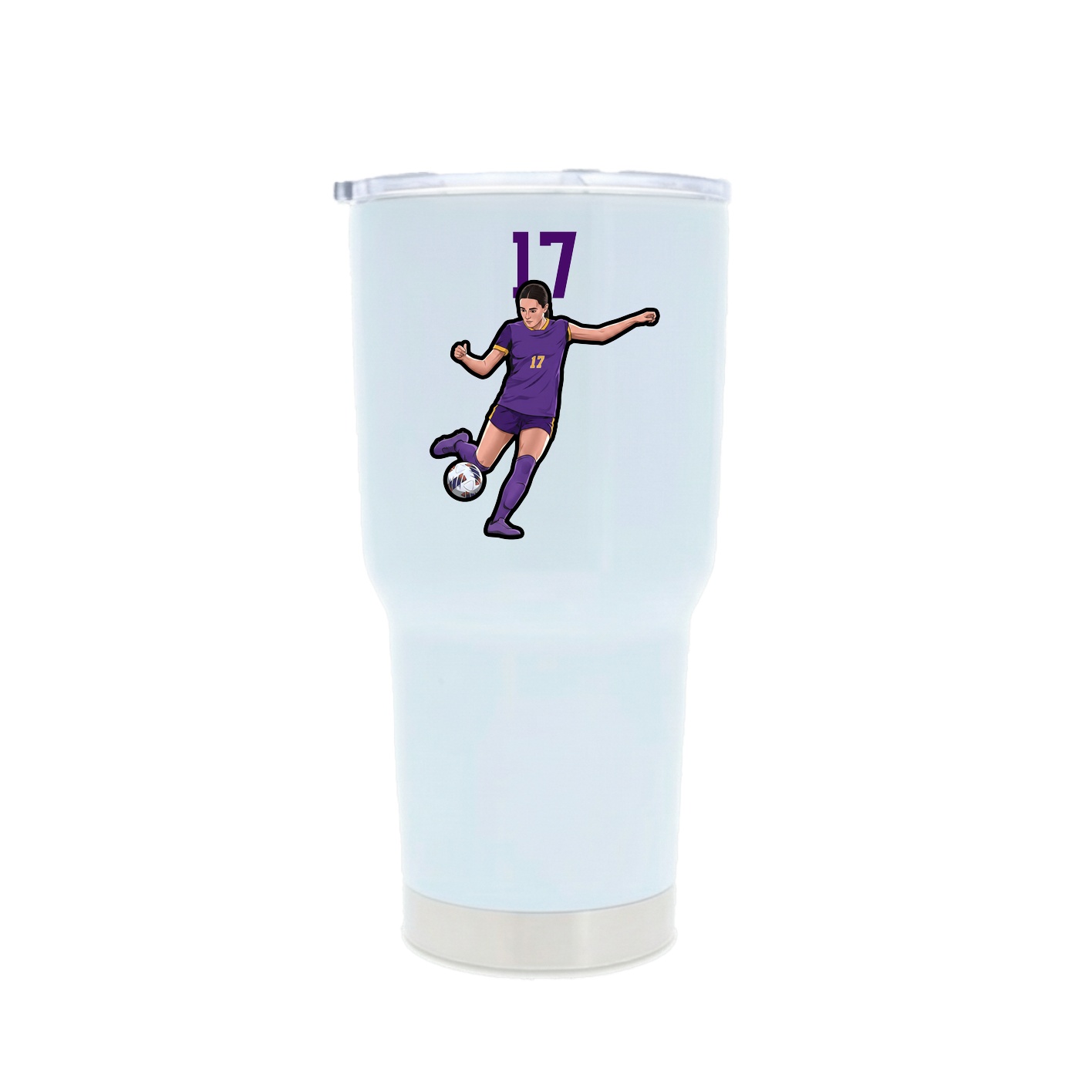 30oz Stainless Steel Tumbler — Number Top in White