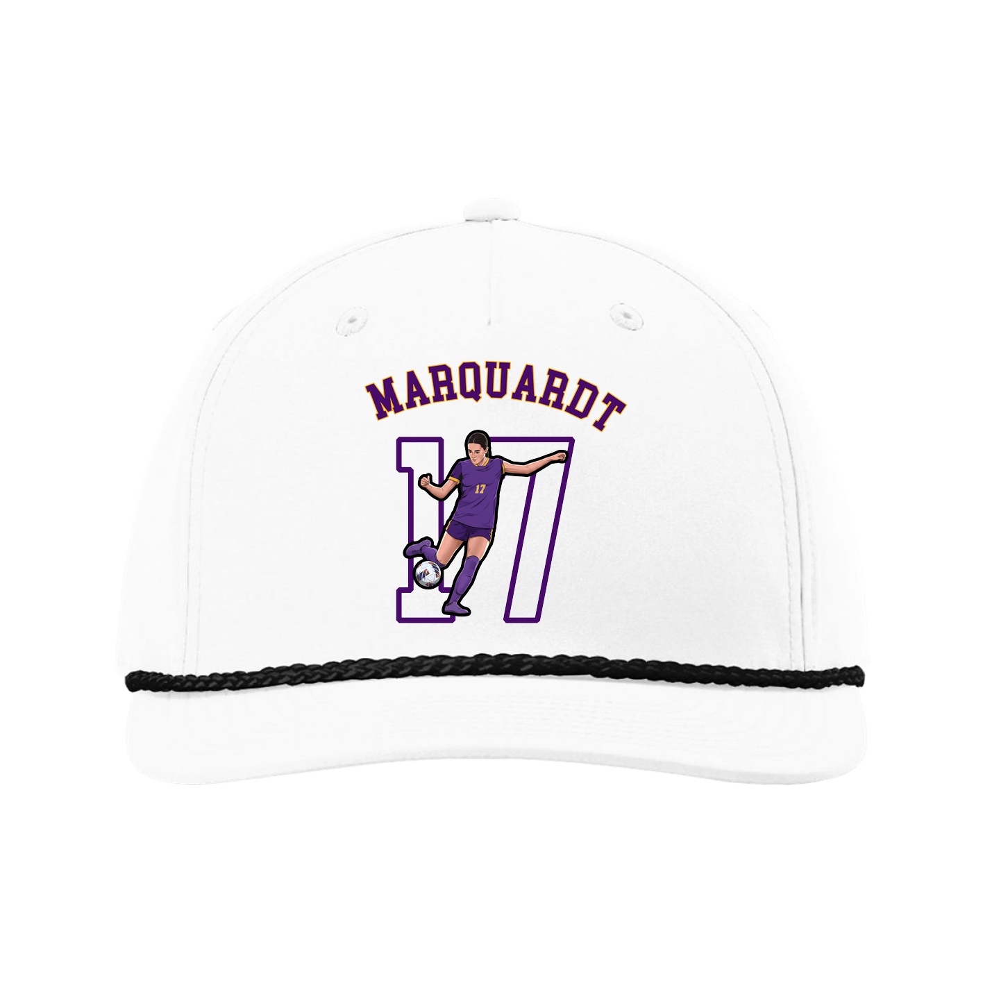 Five-Panel Classic Rope Cap — Shirsey Arch in White