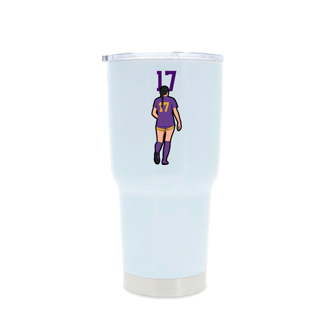 30oz Stainless Steel Tumbler — Number Top in White