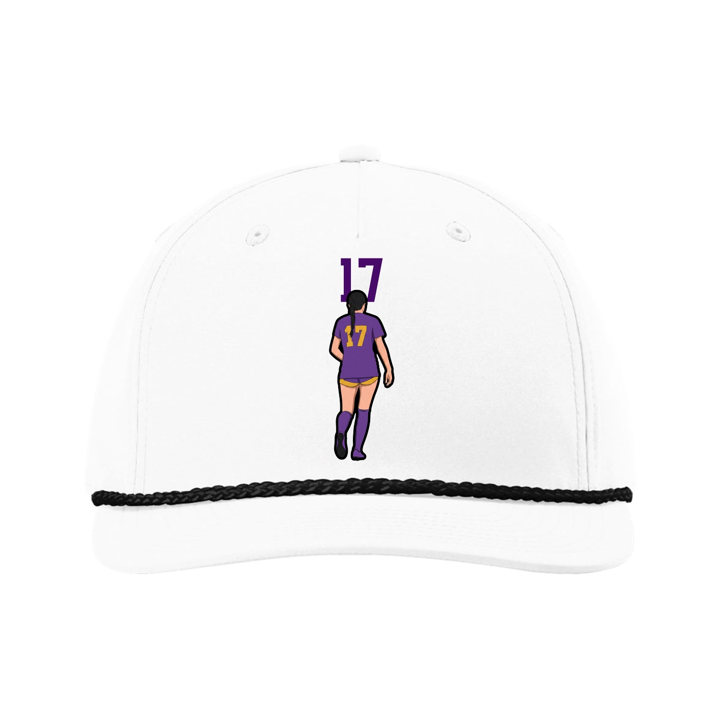 Five-Panel Classic Rope Cap — Number Top in White