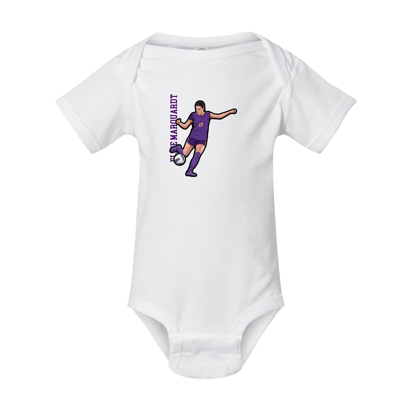 Baby Onesie — Name Vertical in White
