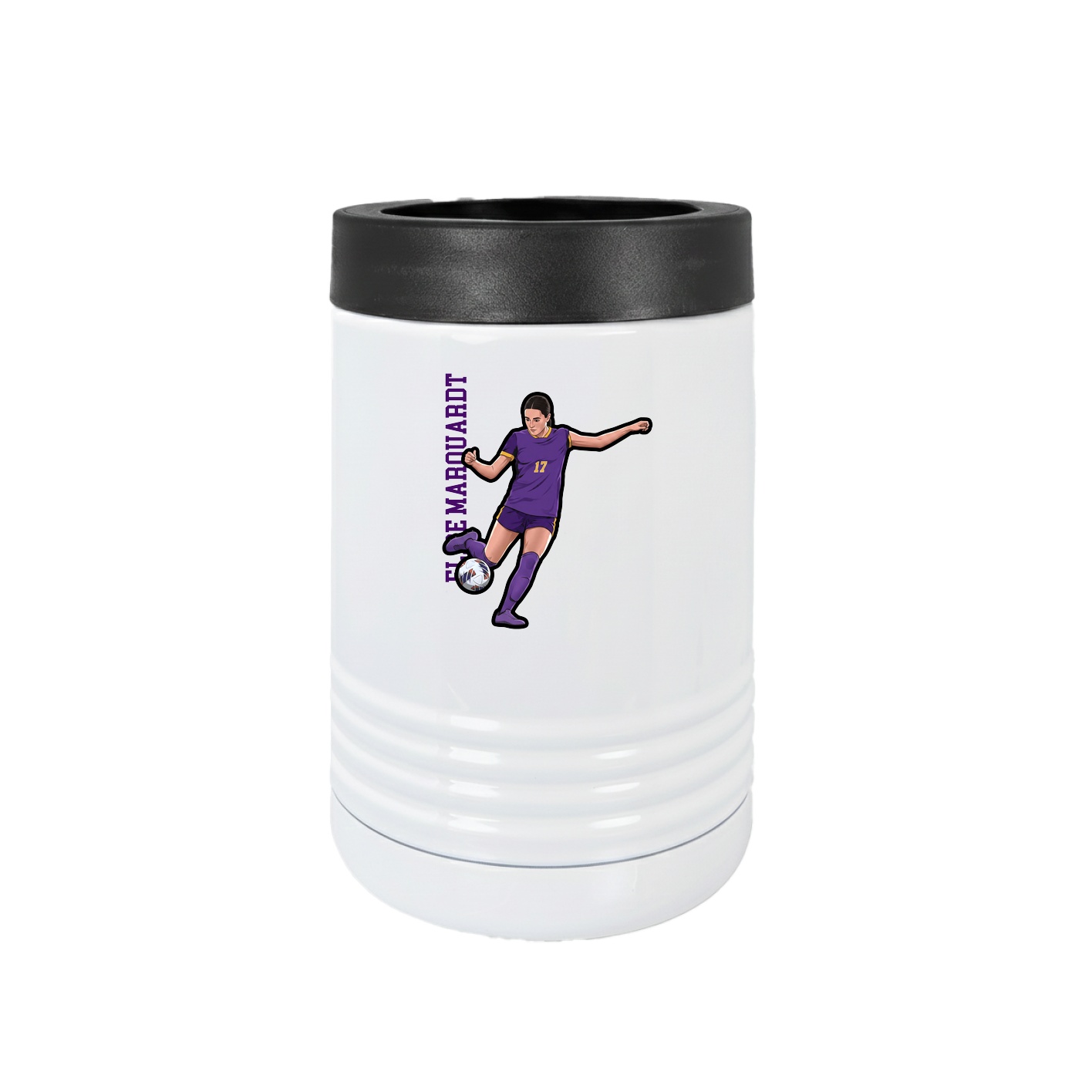 Beverage Holder — Name Vertical in White