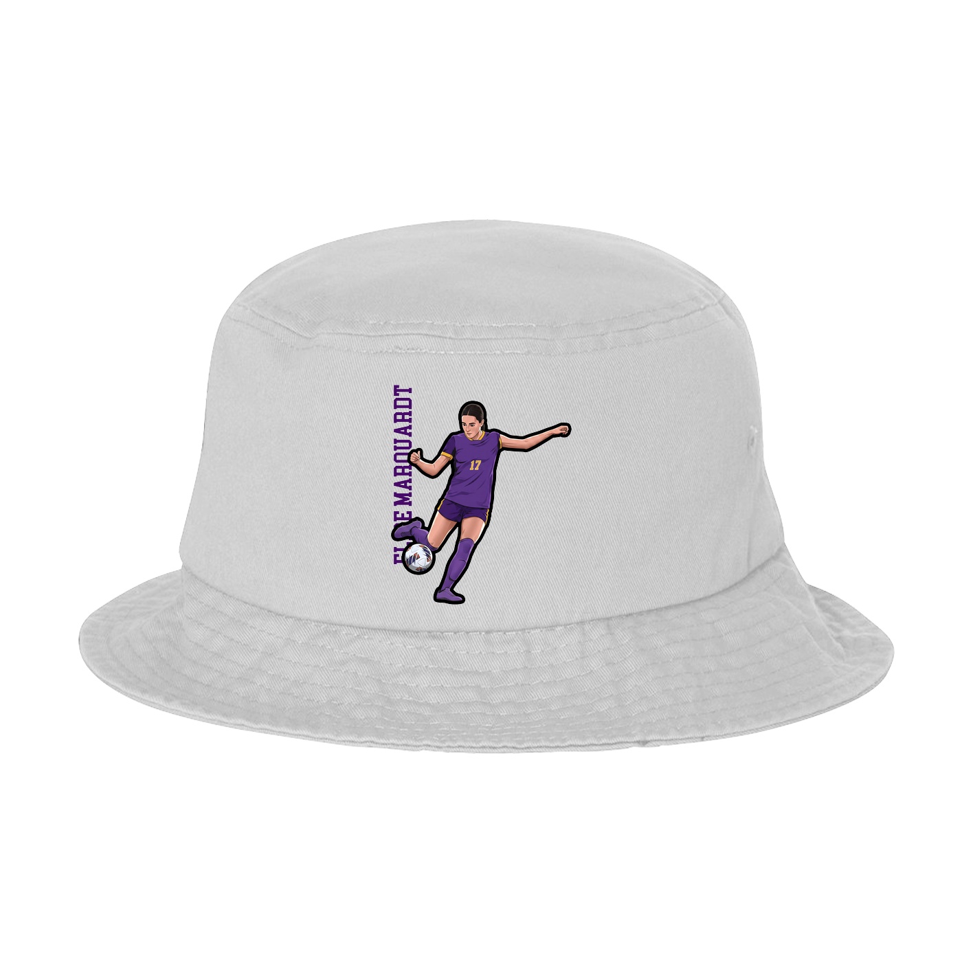 Bucket Cap — Name Vertical in White