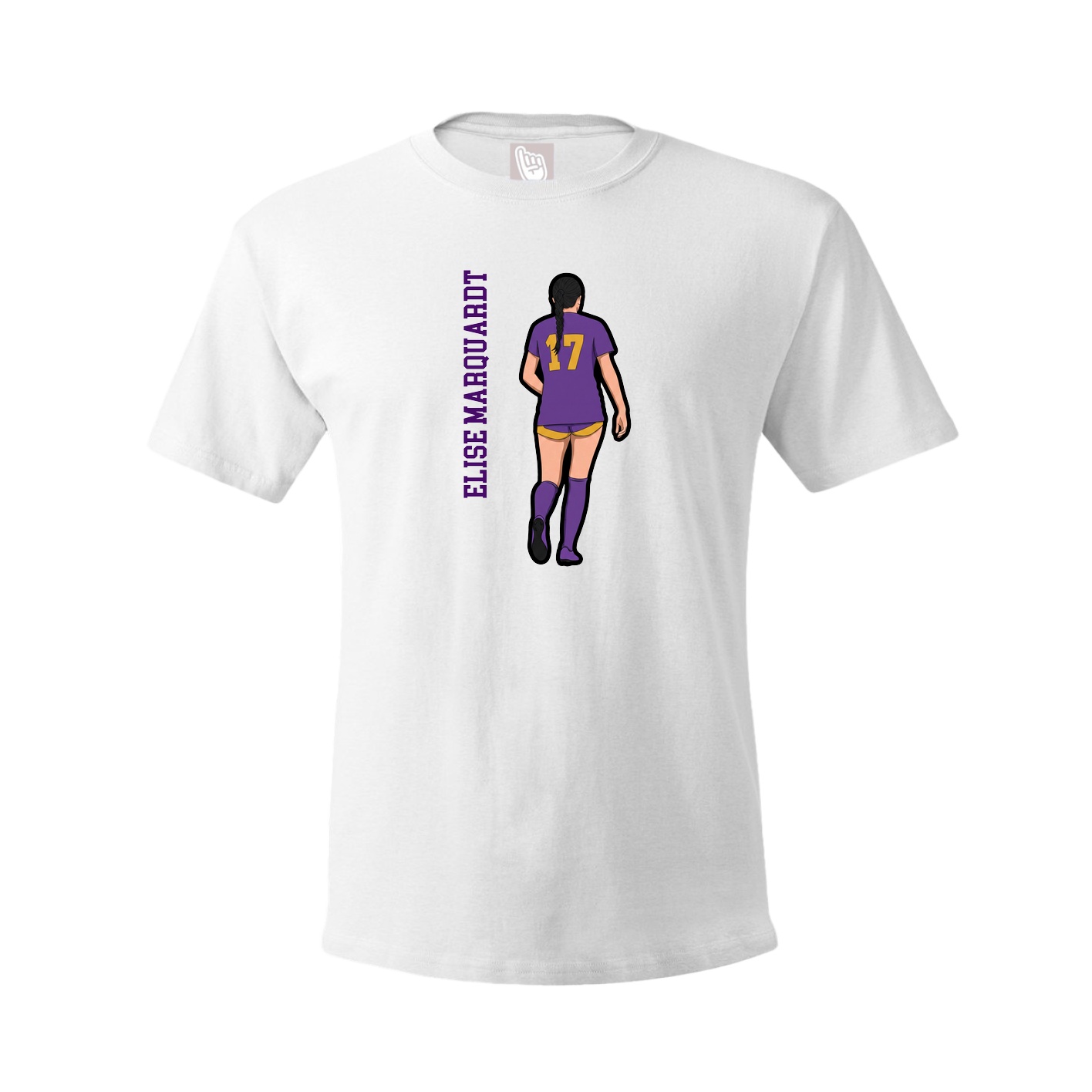 Youth Tee — Name Vertical in White