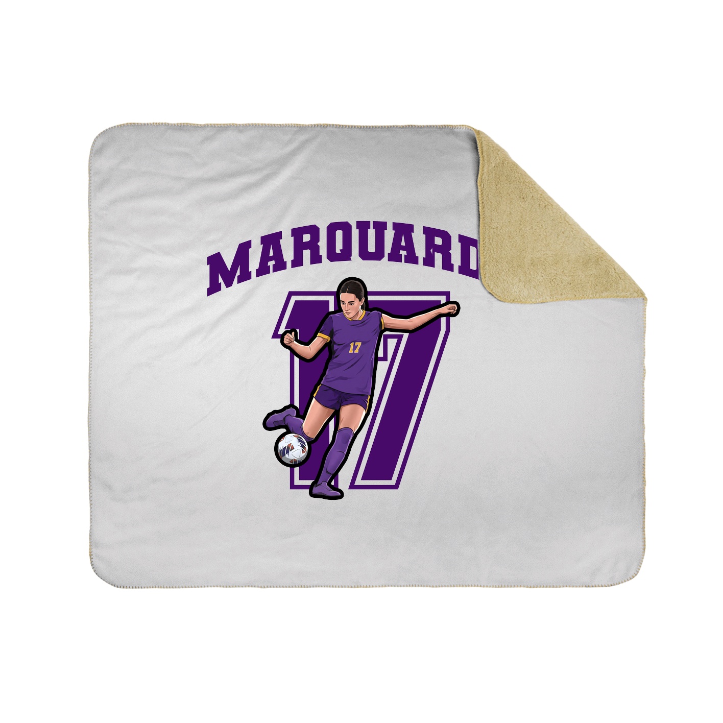 Throw Blanket — Number in White