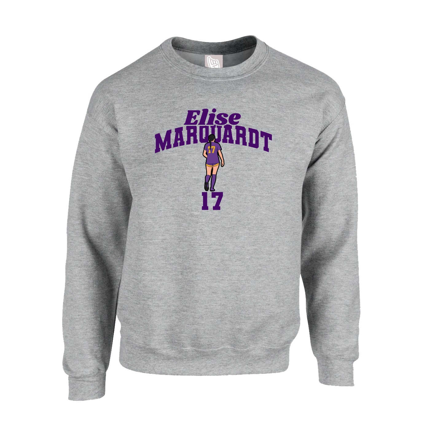 Fleece Crew — Signature Arch in Grey