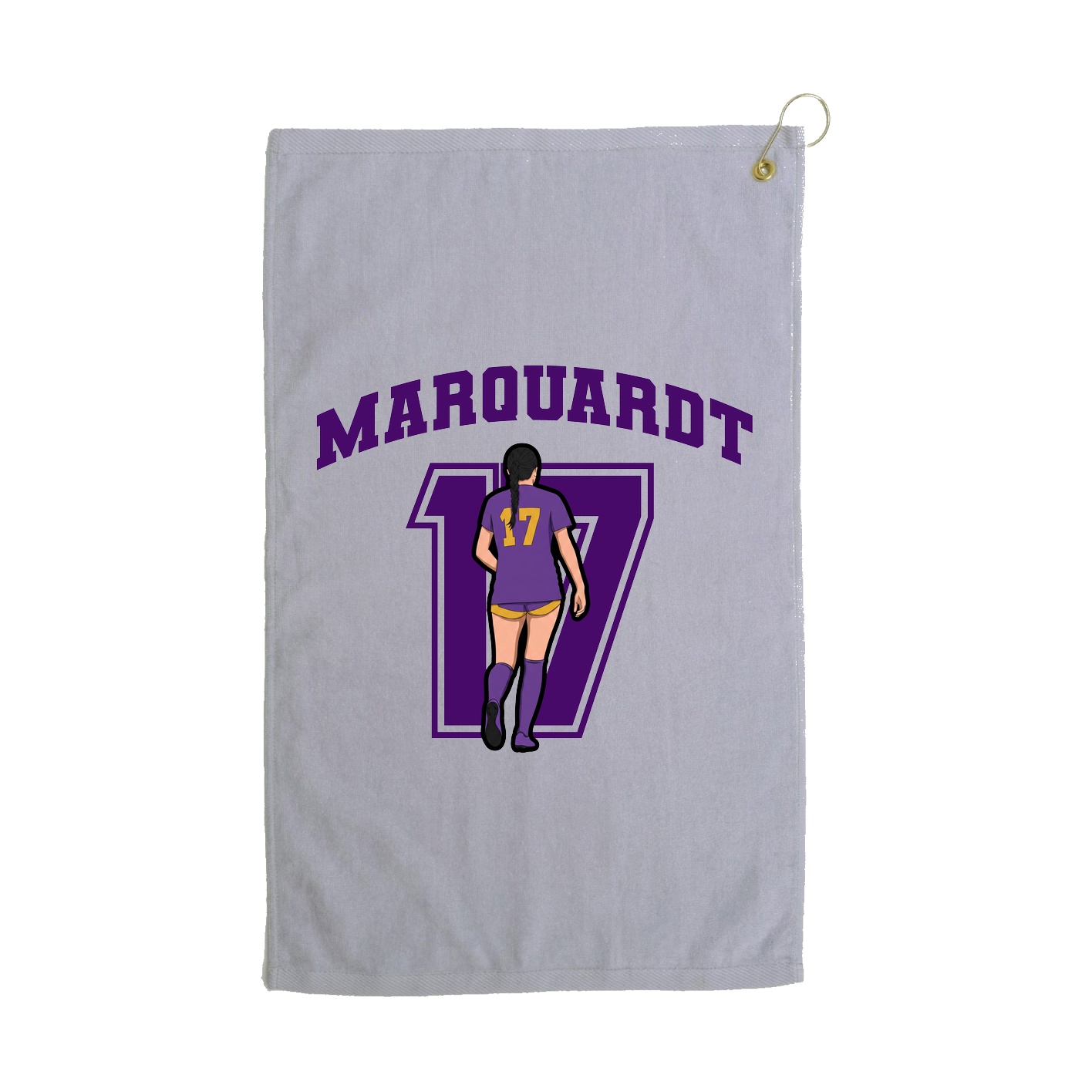 Golf Towel — Number in Grey