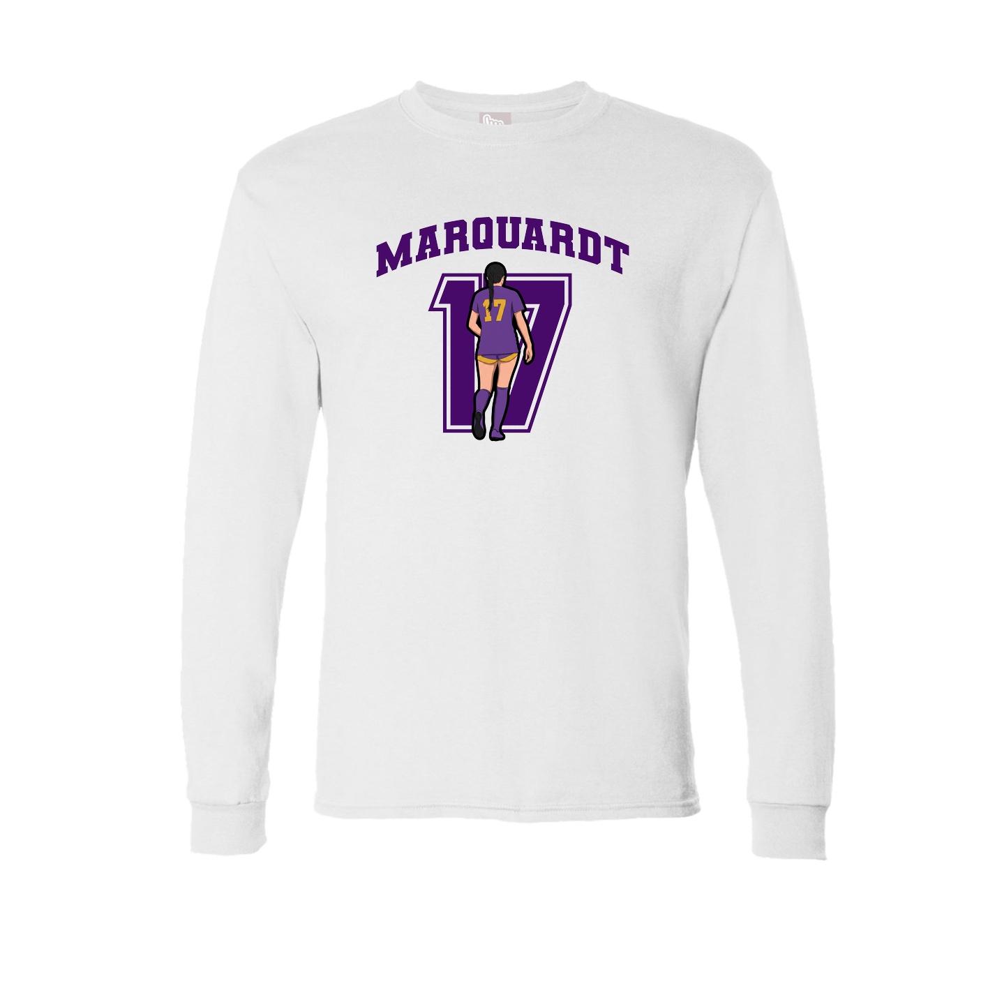 Long Sleeve Tee — Number in White
