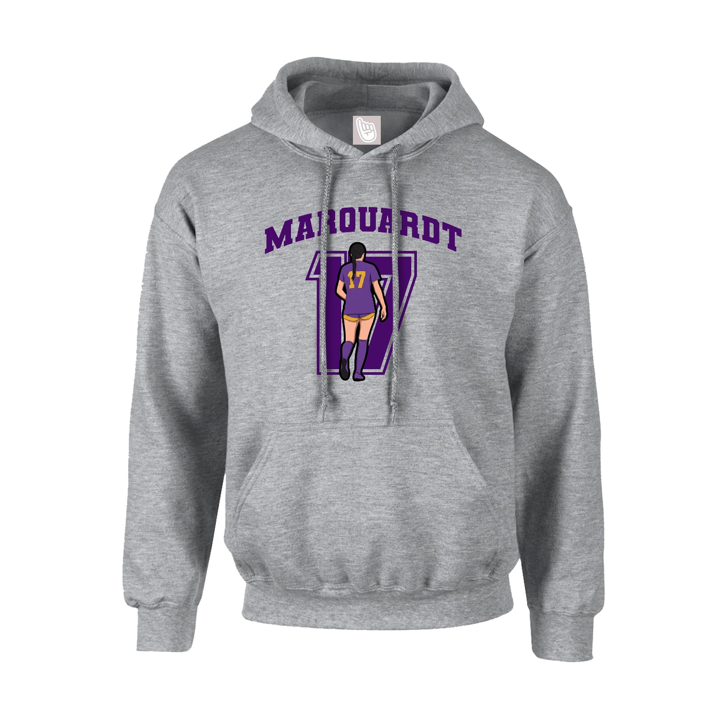 Youth Hoodie — Number in Grey