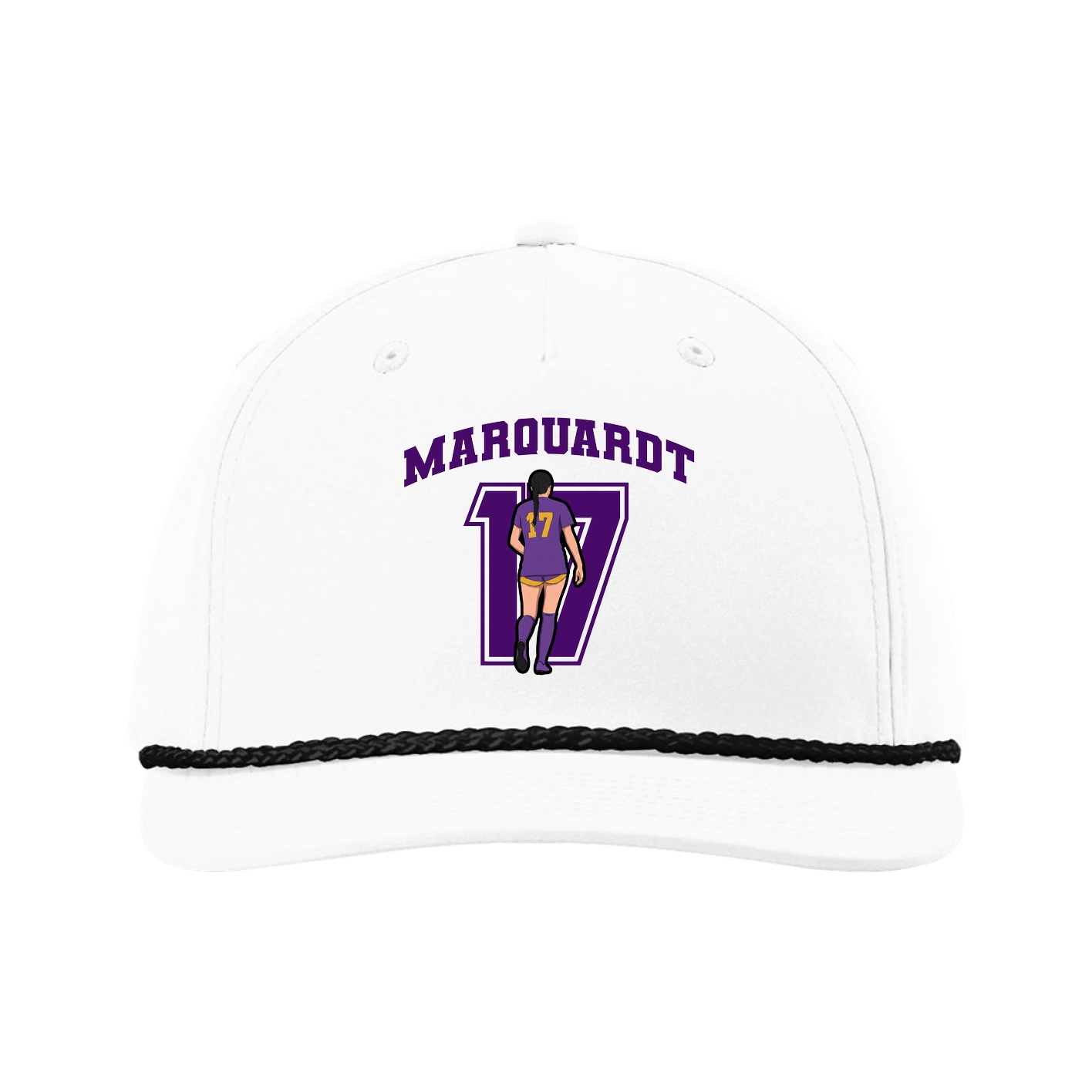 Five-Panel Classic Rope Cap — Number in White