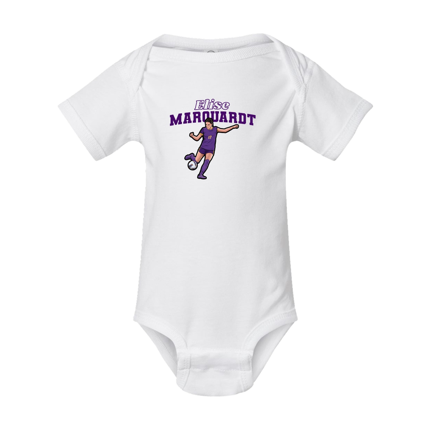 Baby Onesie — Name Arch in White