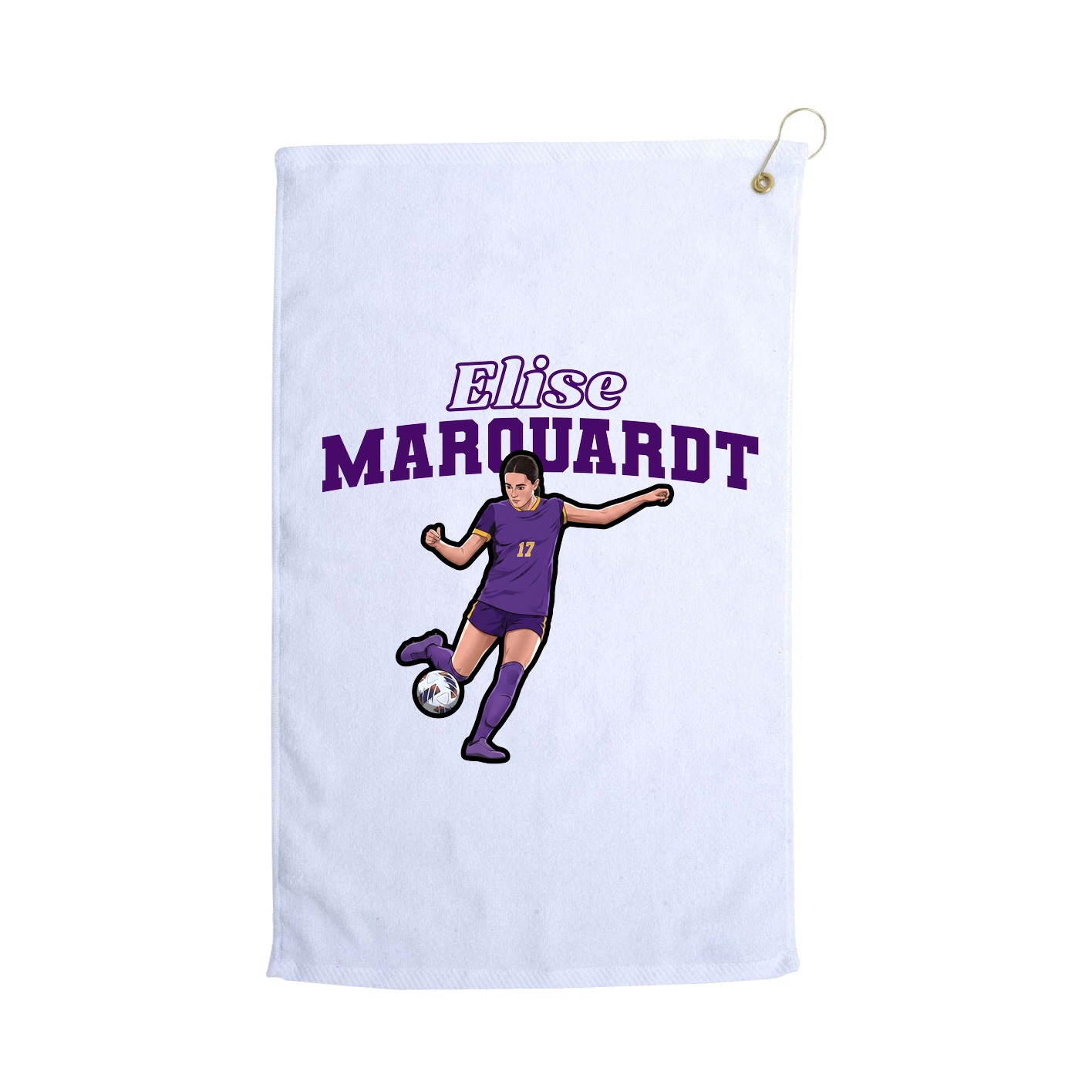 Golf Towel — Name Arch in White