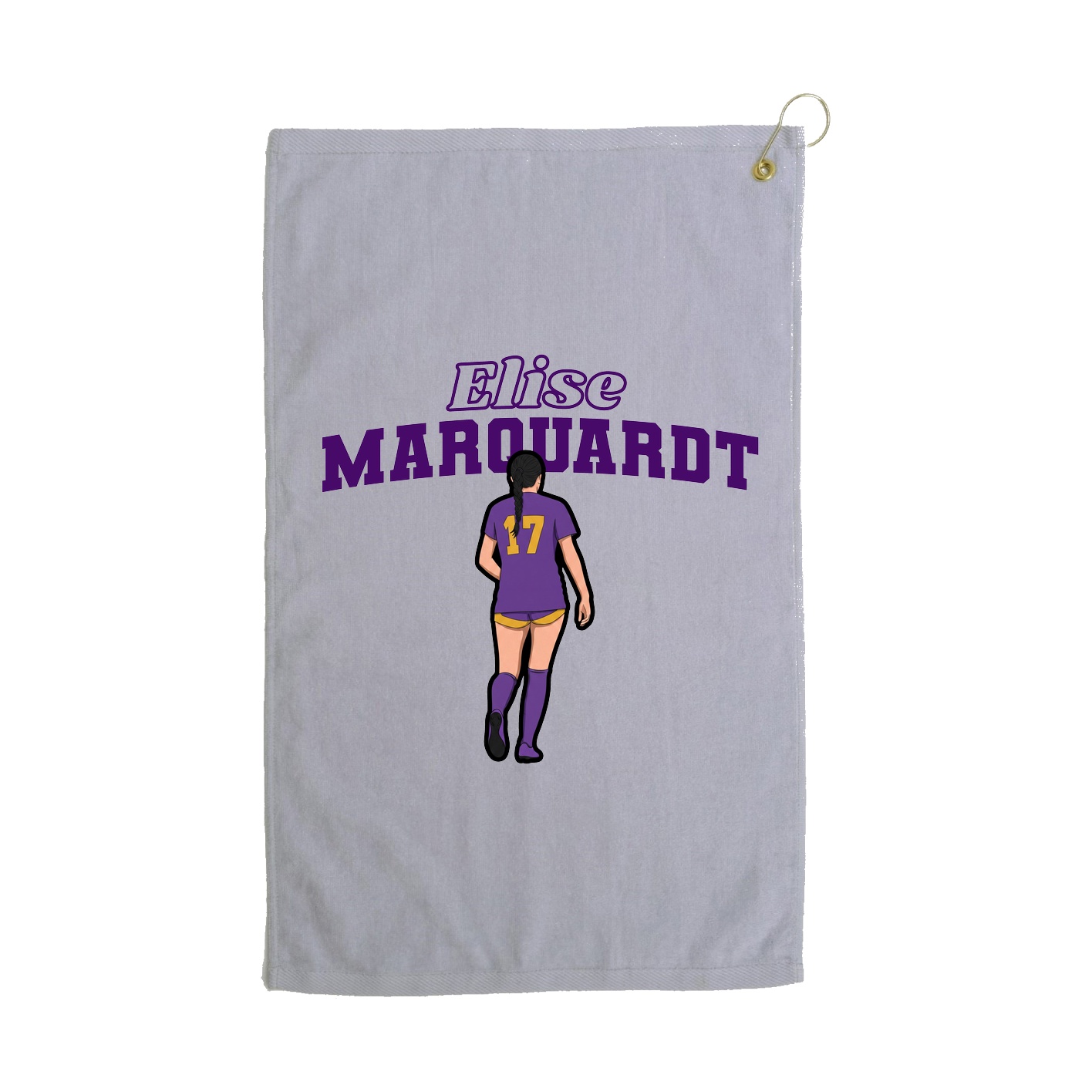 Golf Towel — Name Arch in Grey