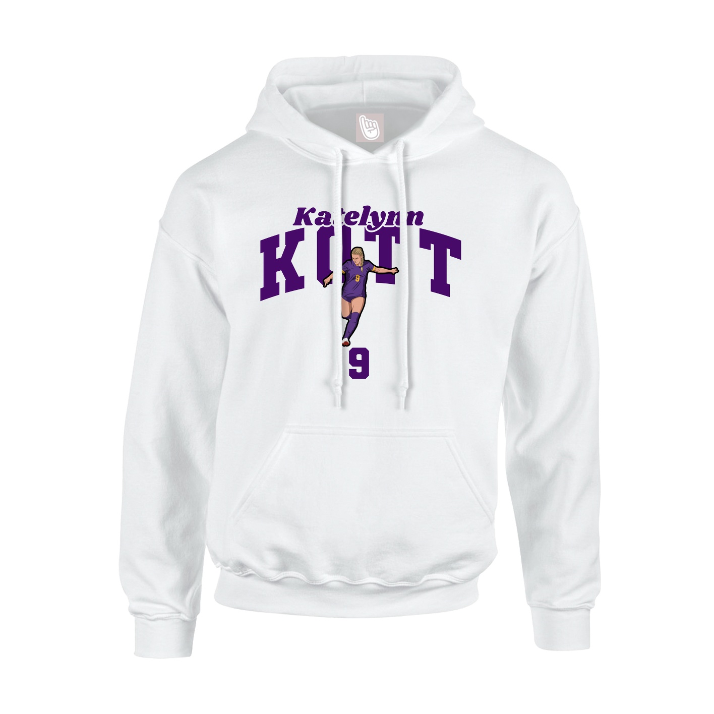 Youth Hoodie — Signature Arch in White