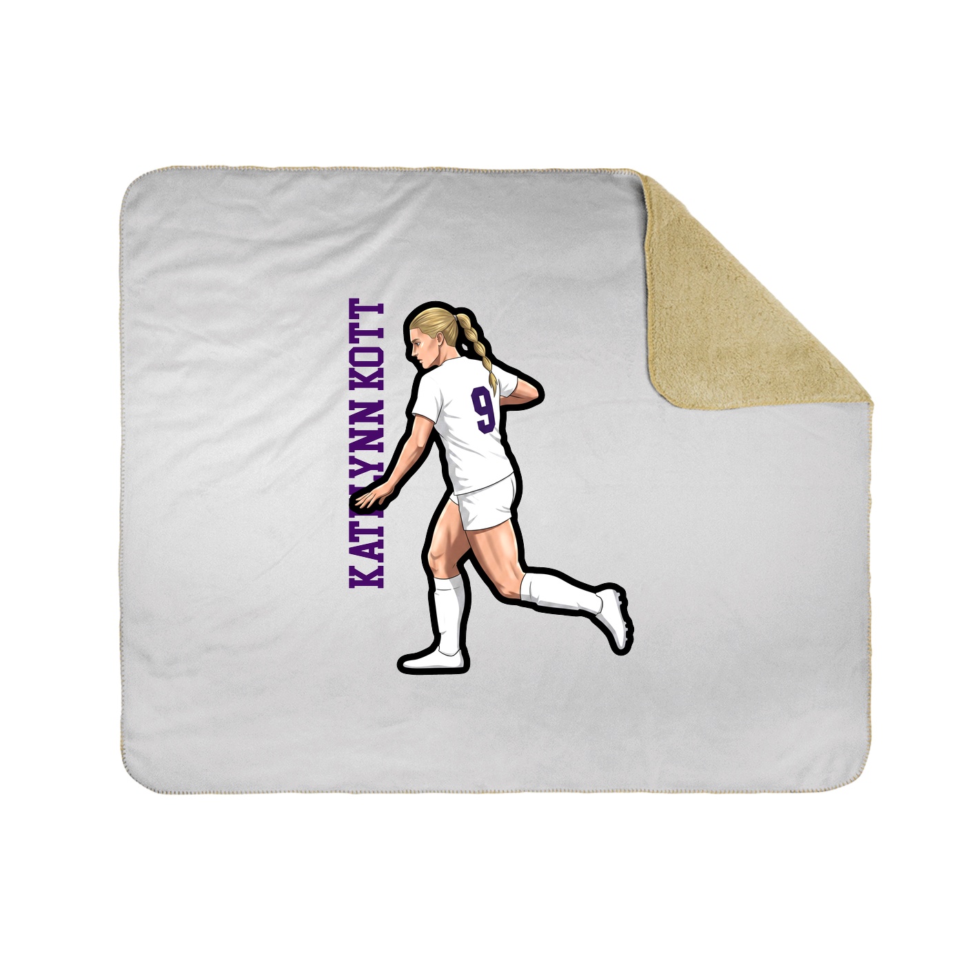 Throw Blanket — Name Vertical in White