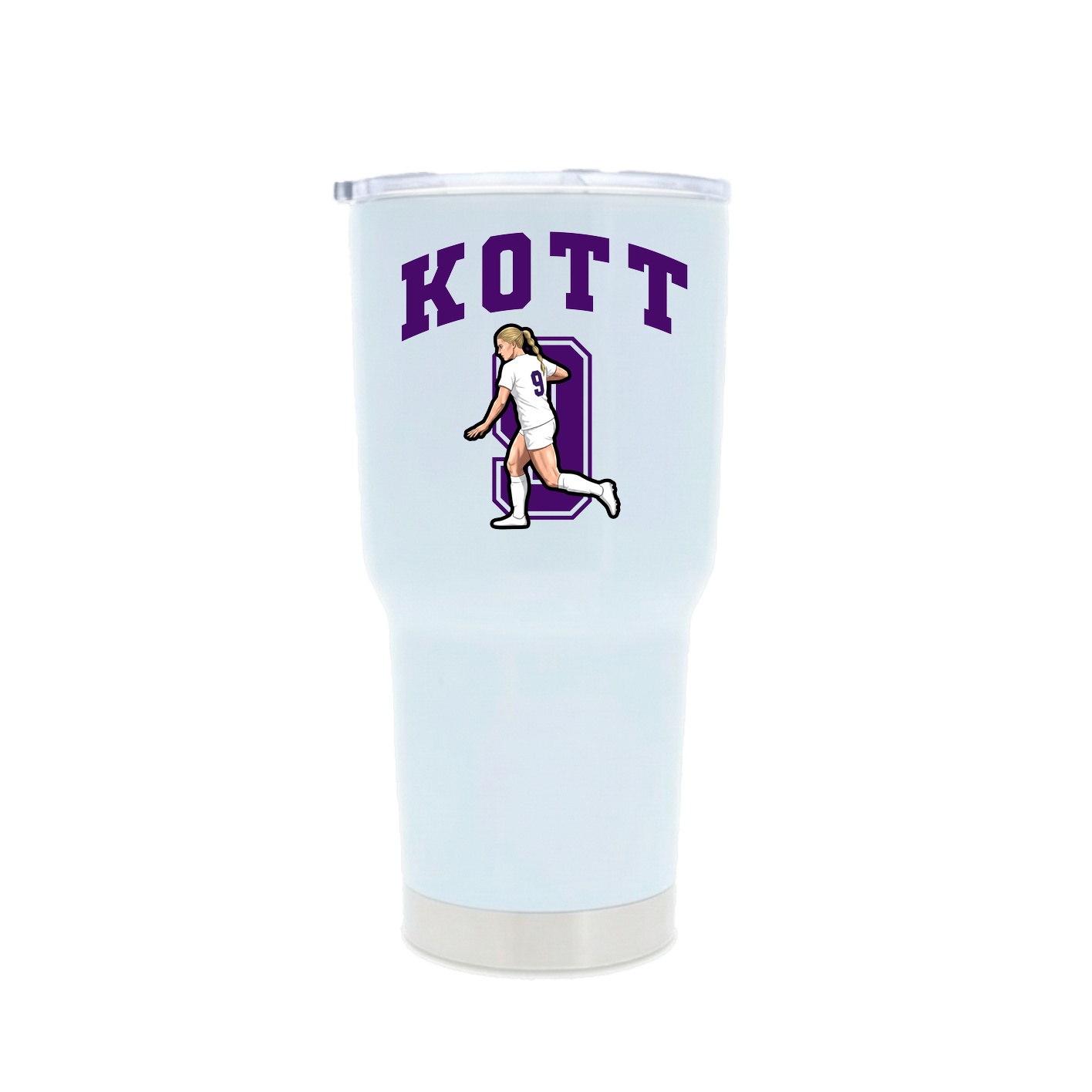 30oz Stainless Steel Tumbler — Number in White