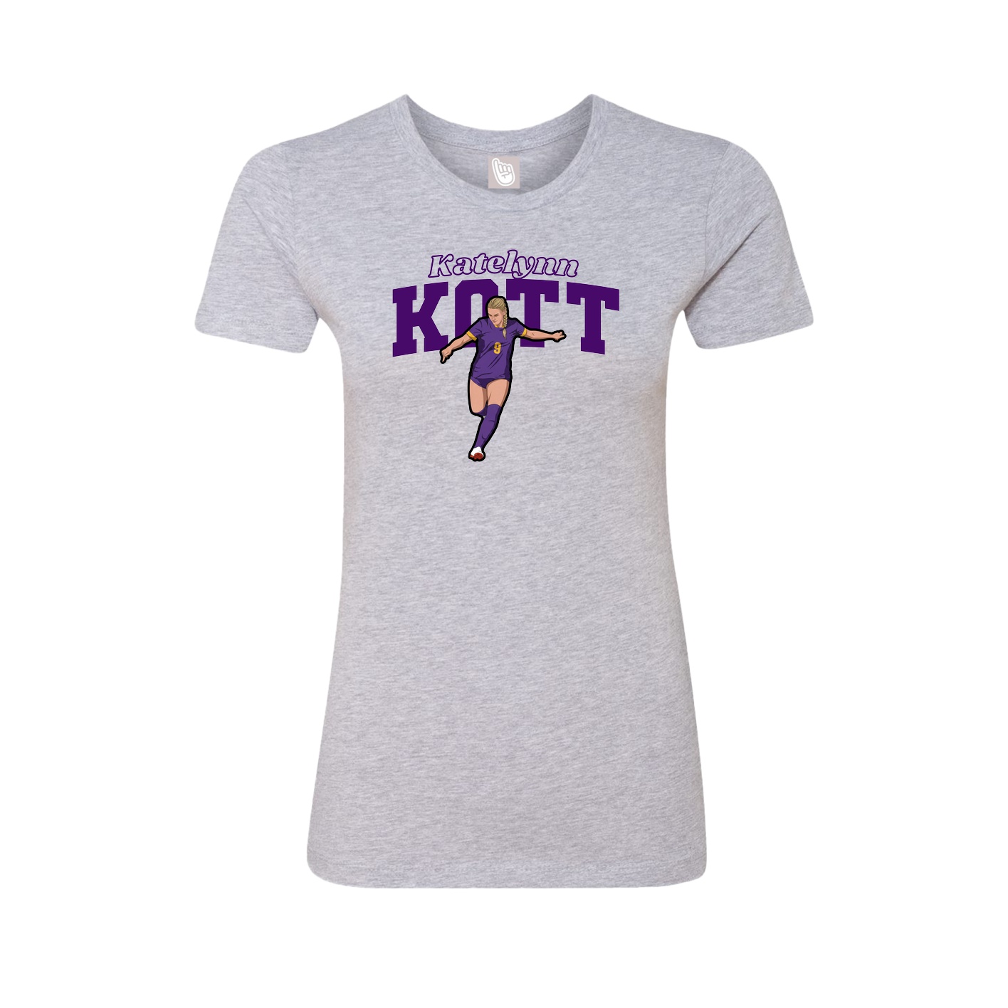 Fitted Women's Tee — Name Arch in Grey