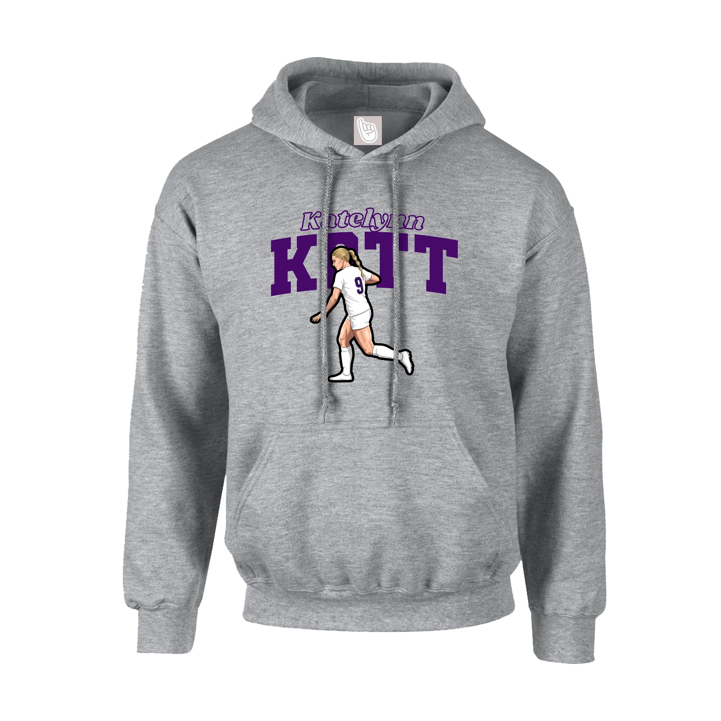 Hoodie — Name Arch in Grey