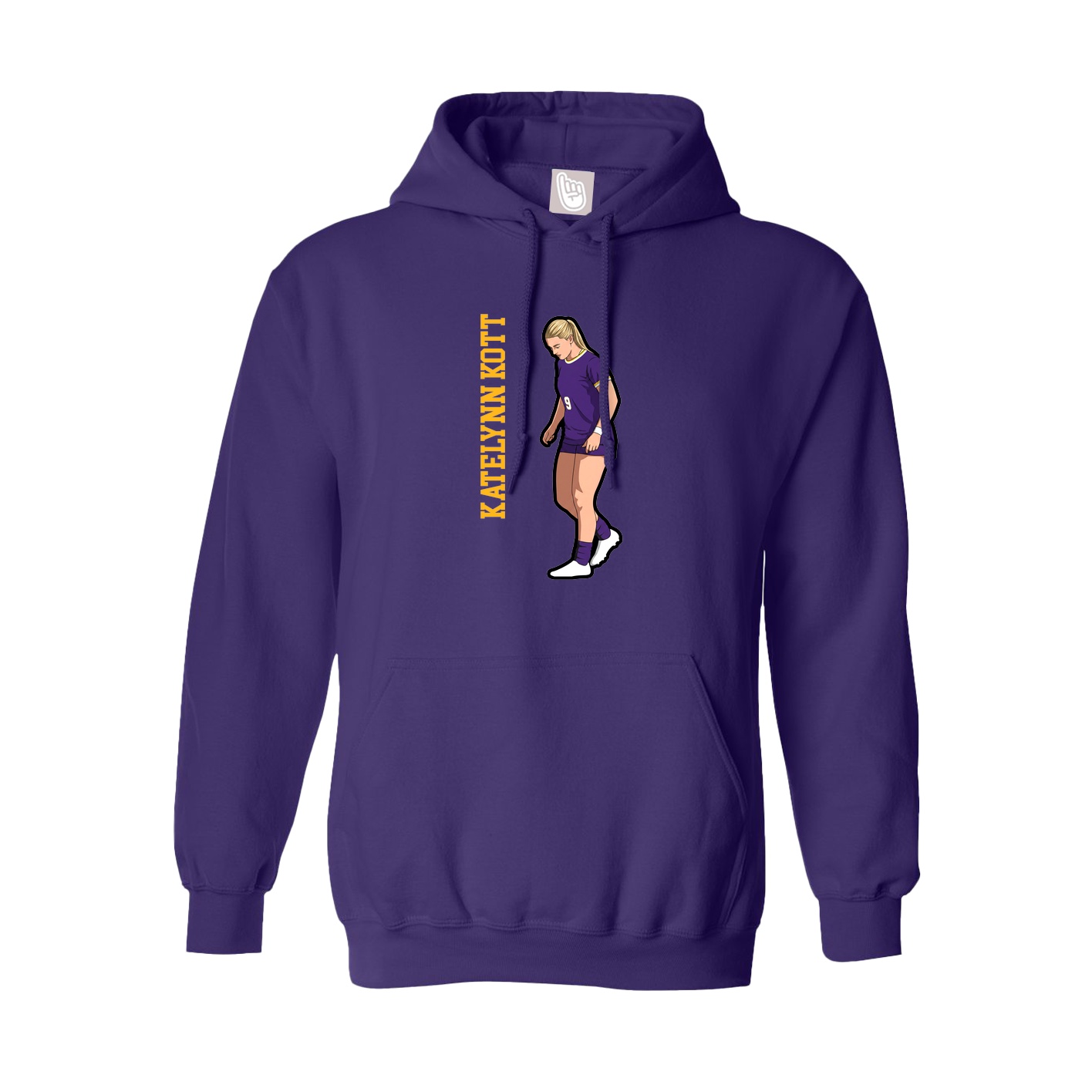Hoodie — Name Vertical in Purple