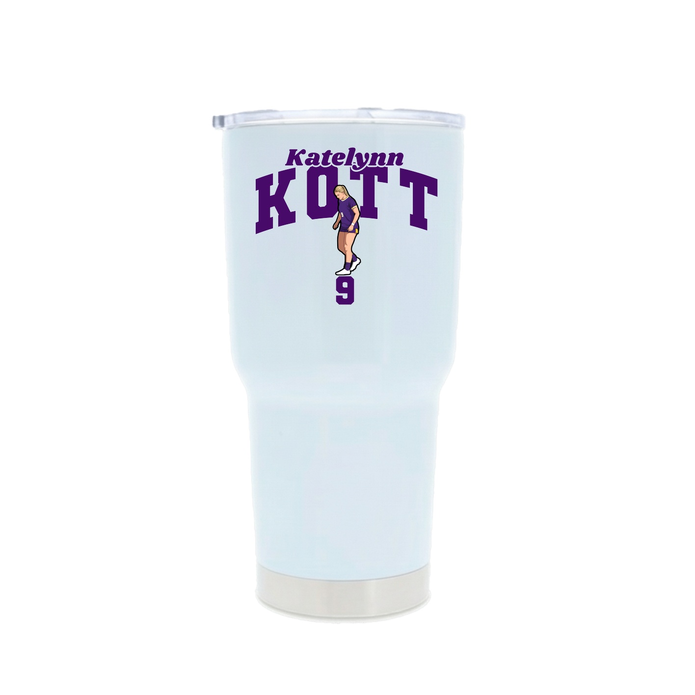 30oz Stainless Steel Tumbler — Signature Arch in White