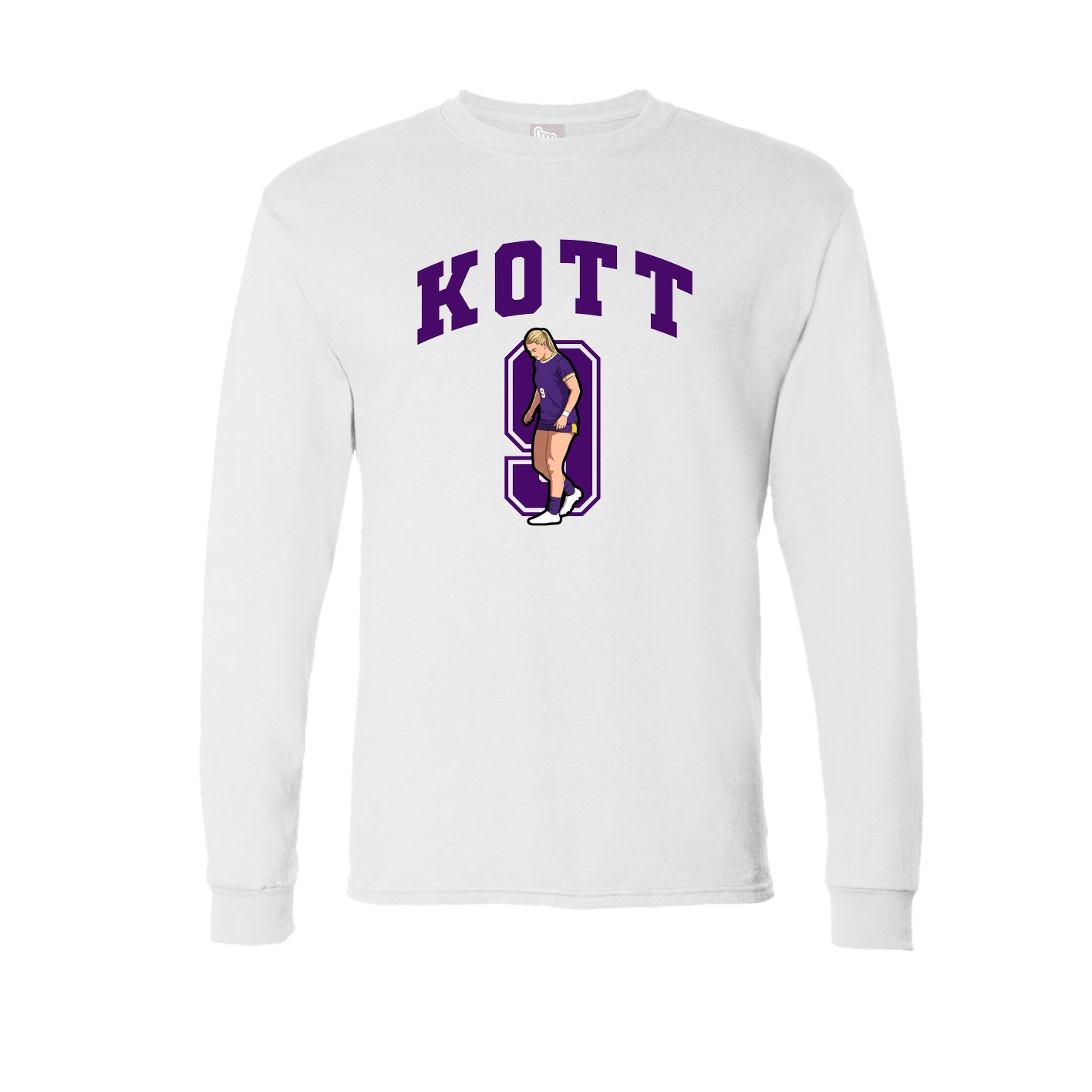 Long Sleeve Tee — Number in White