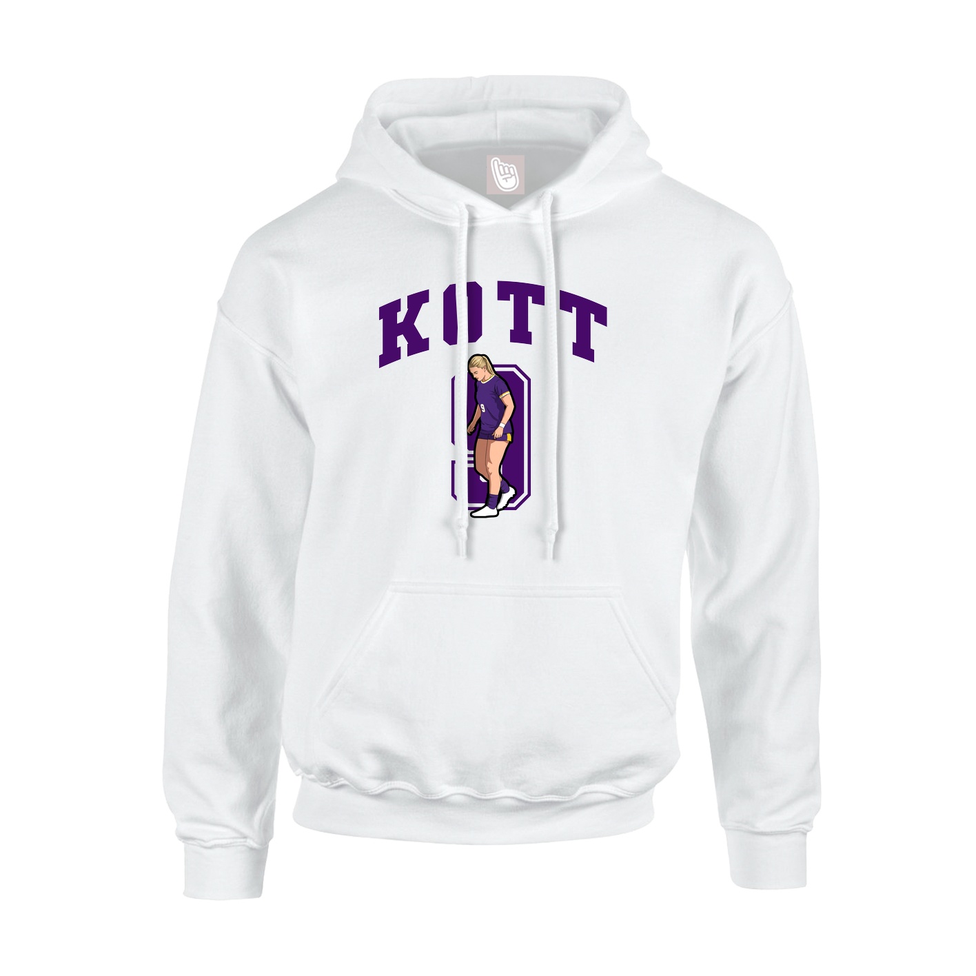 Hoodie — Number in White