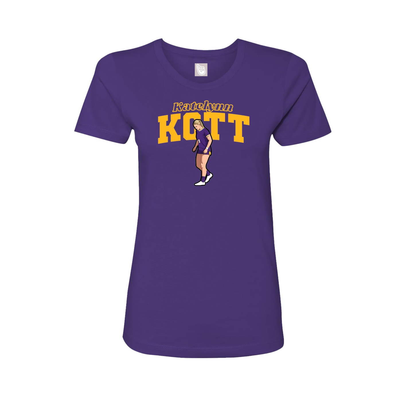 Fitted Women's Tee — Name Arch in Purple