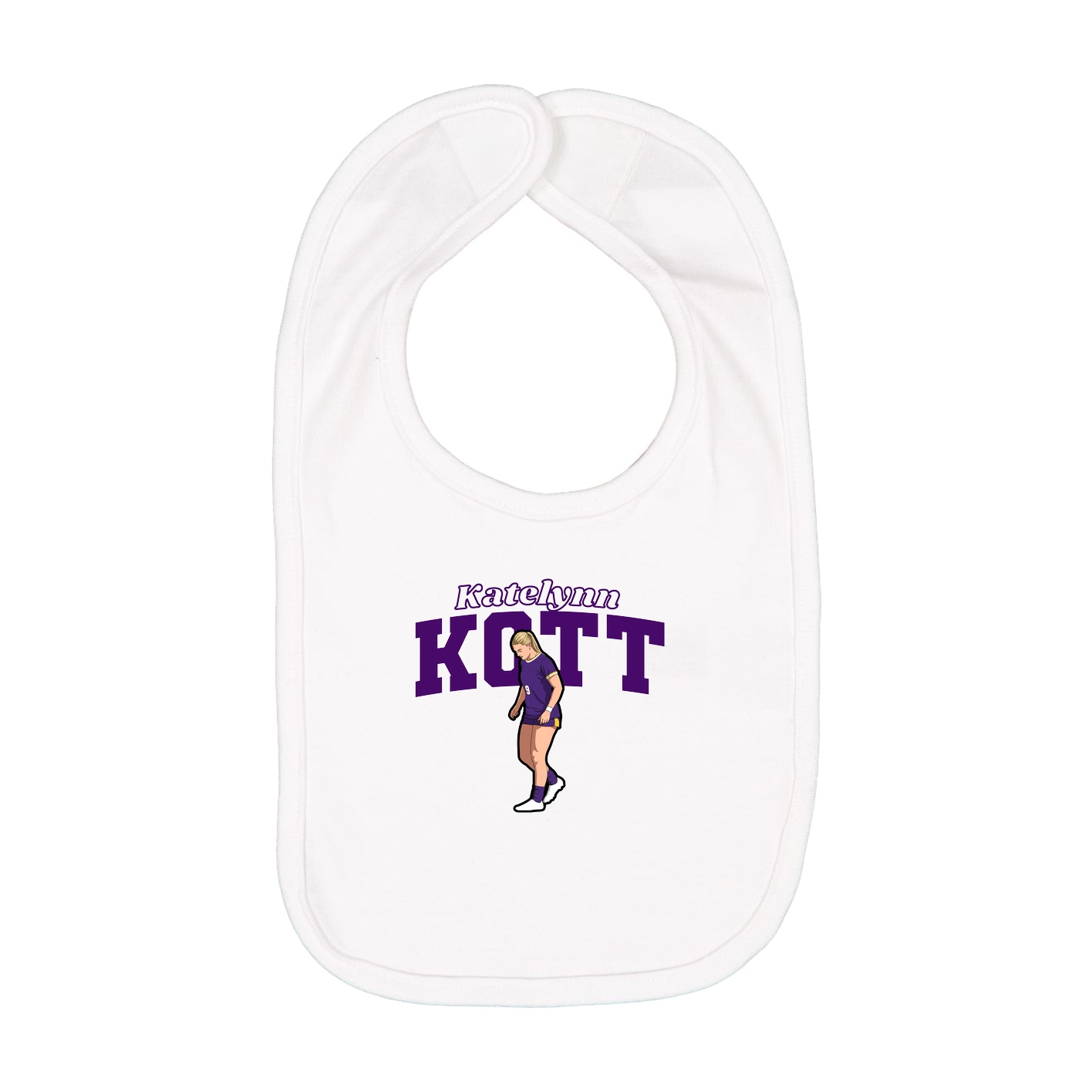 Infant Bib — Name Arch in White