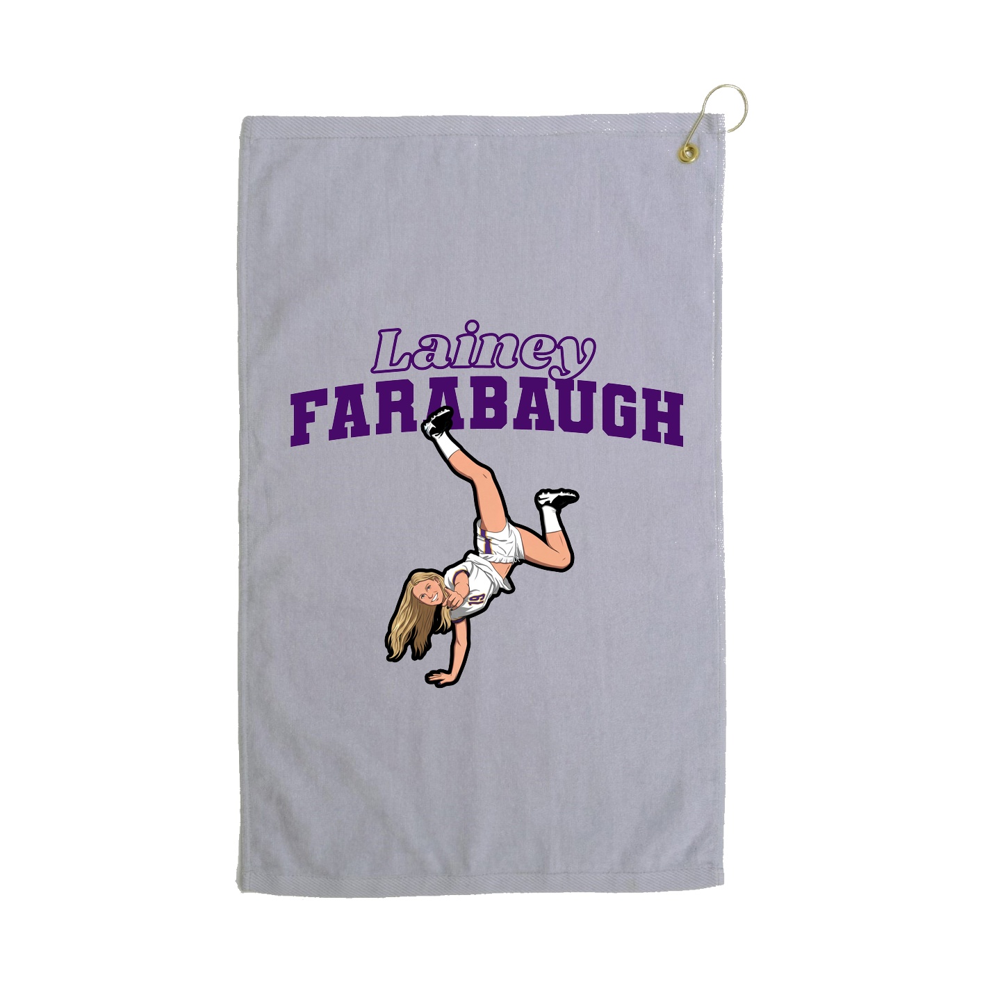 Golf Towel — Name Arch in Grey