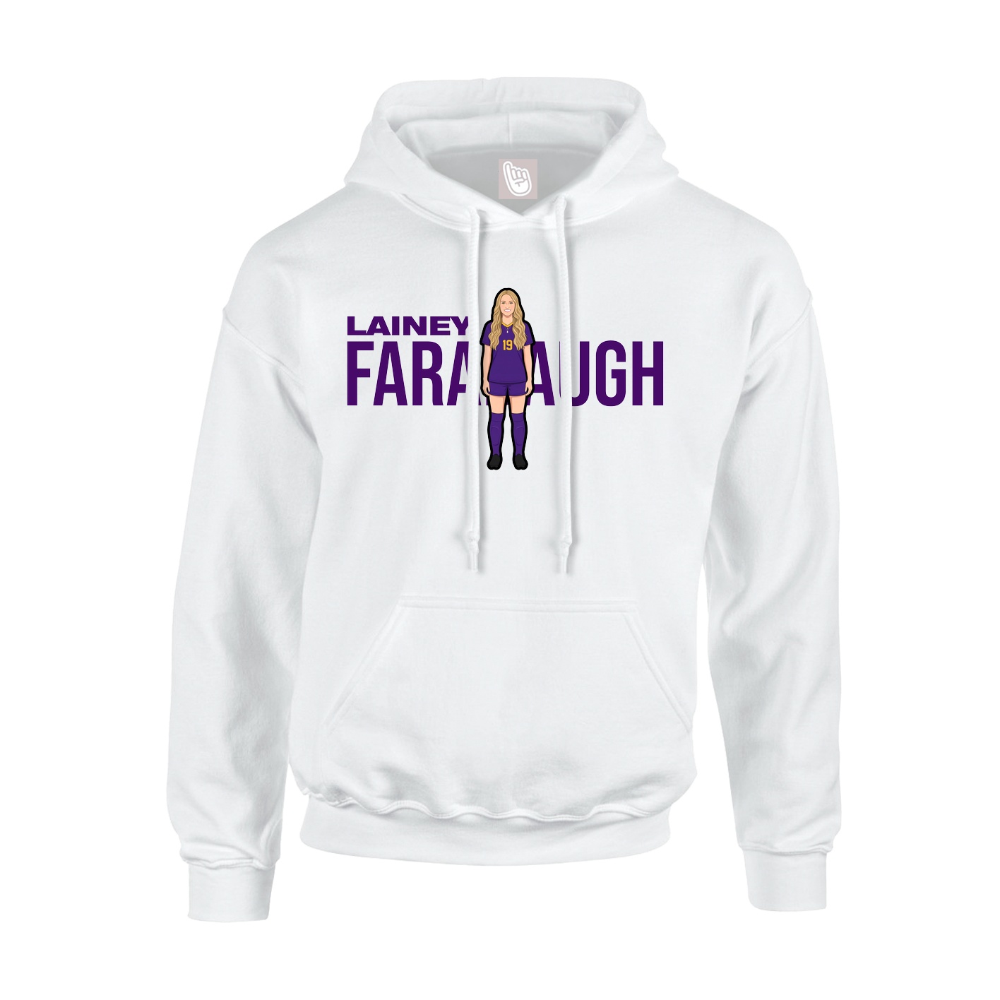 Youth Hoodie — Player Name in White