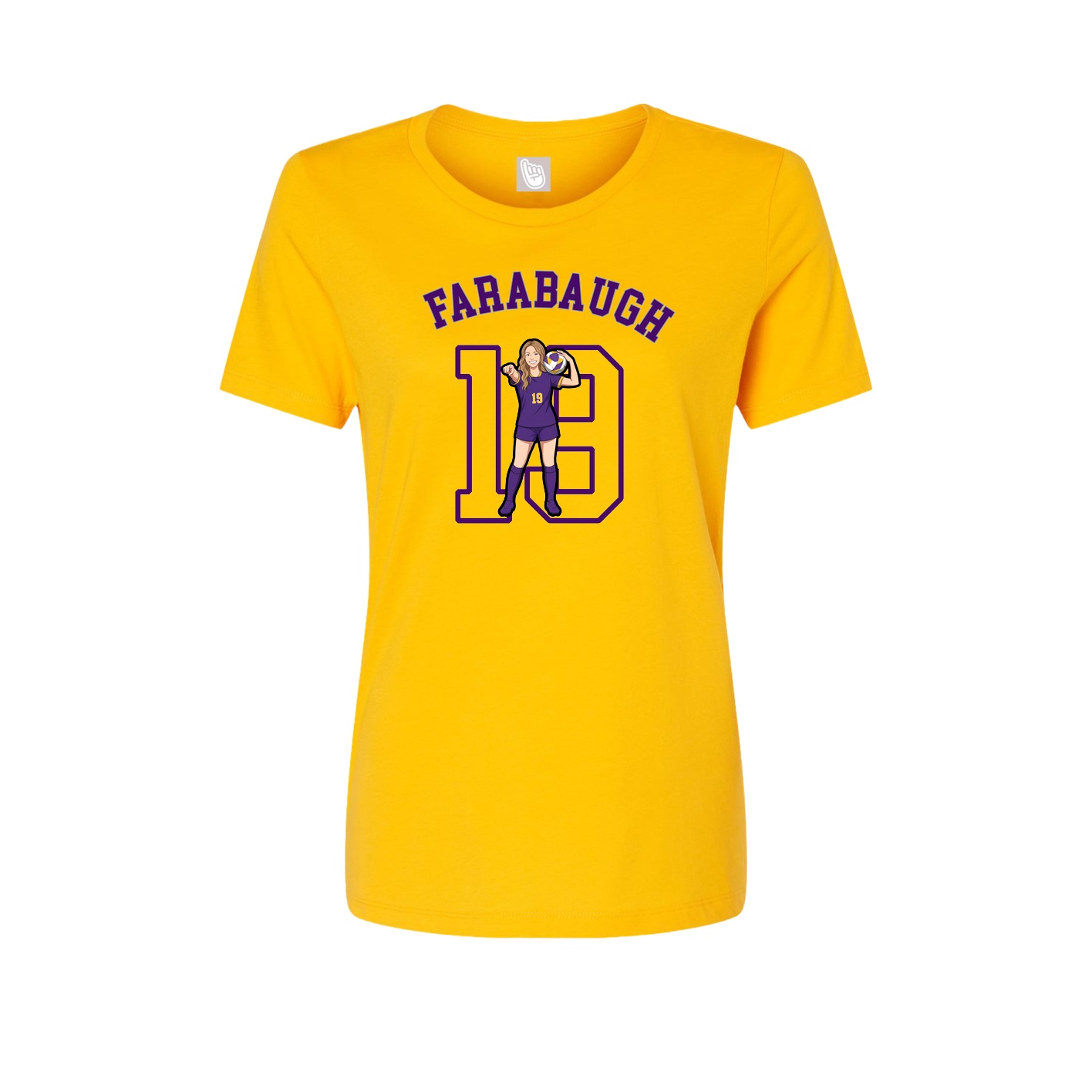 Fitted Women's Tee — Shirsey Arch in Gold