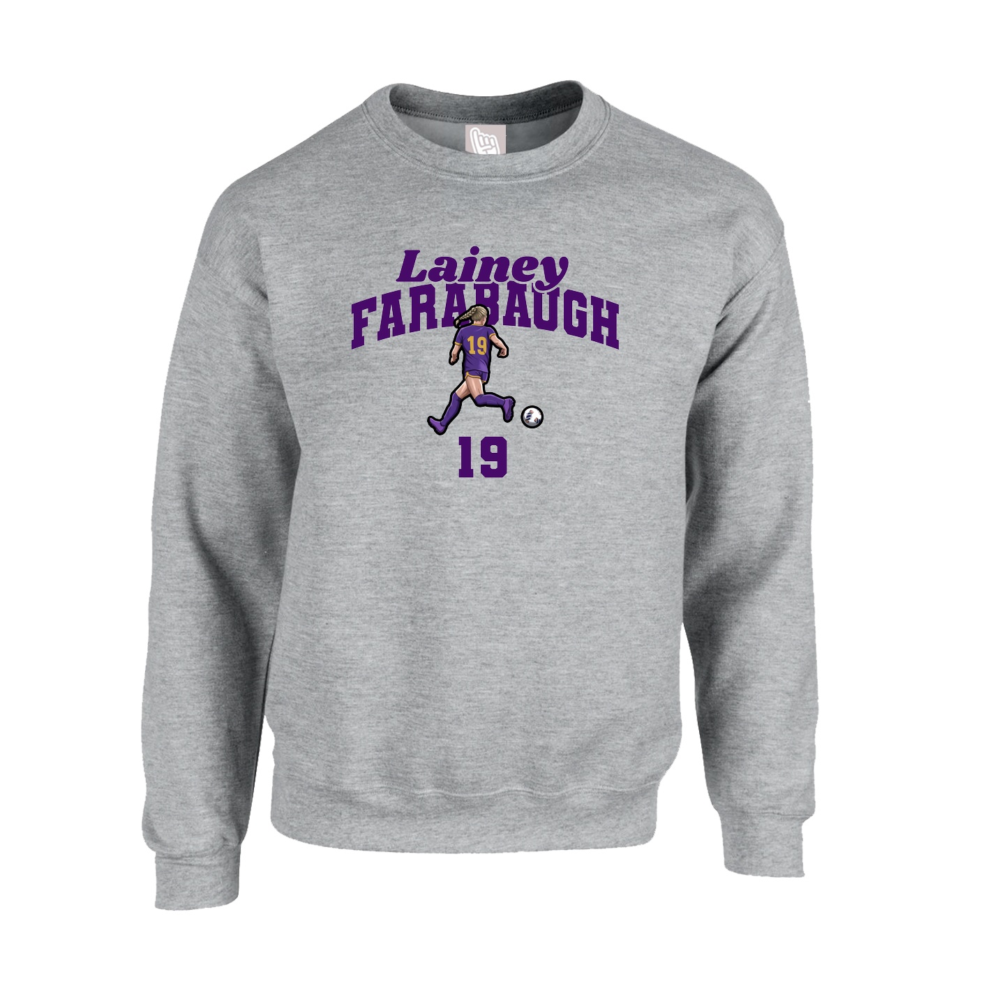 Fleece Crew — Signature Arch in Grey
