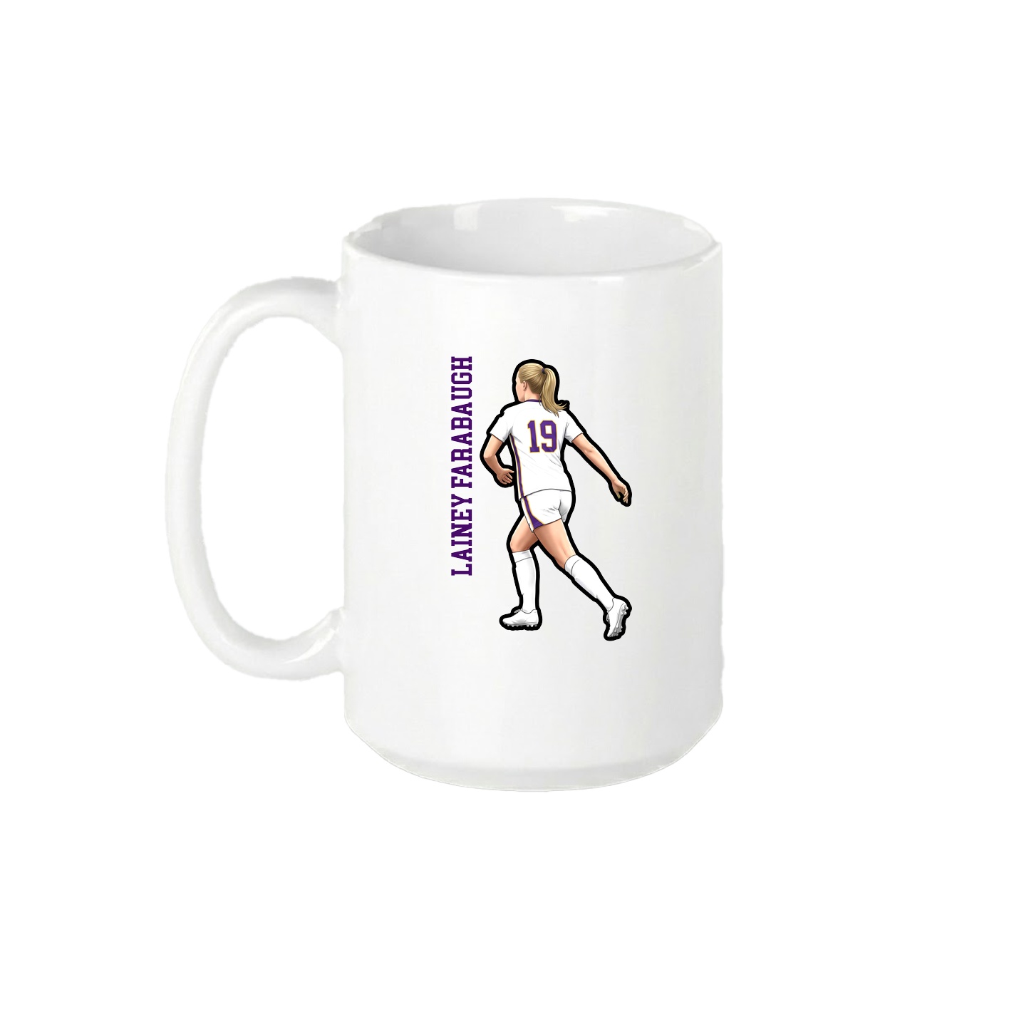 15oz Coffee Mug — Name Vertical in White