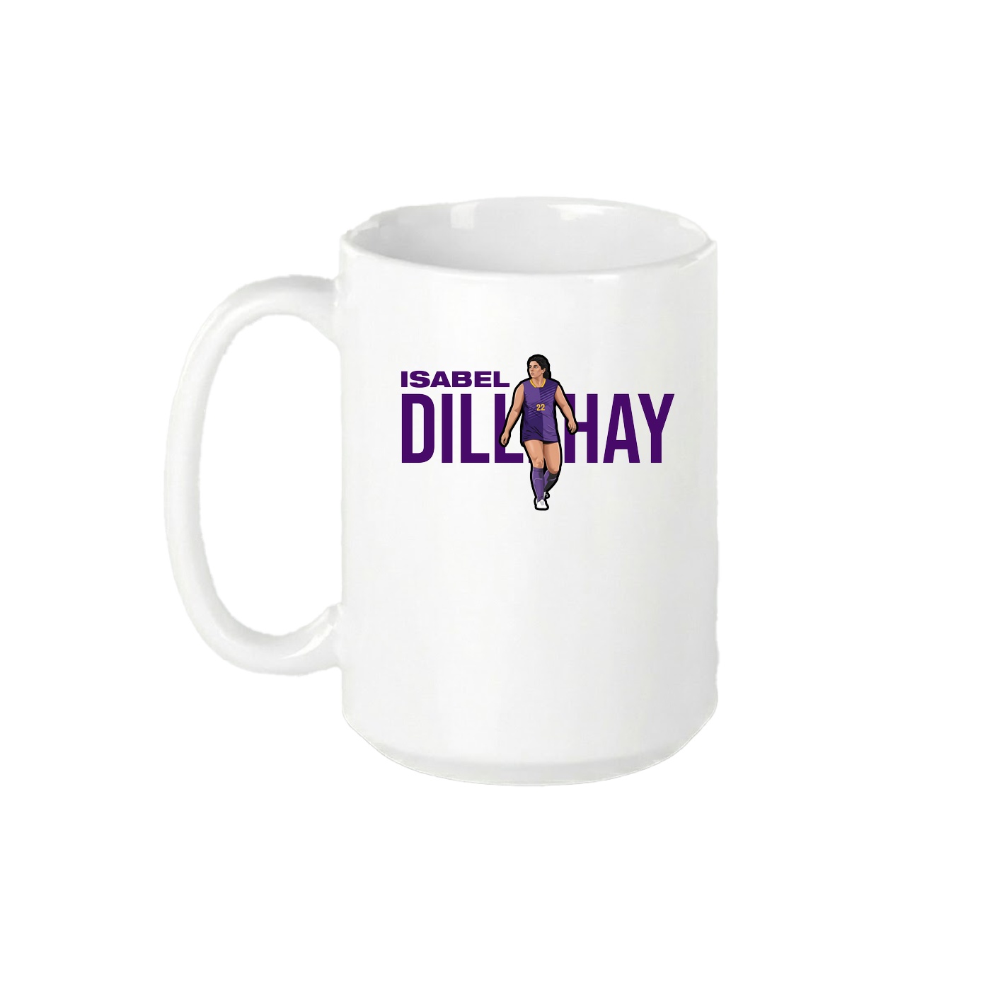 15oz Coffee Mug — Player Name in White