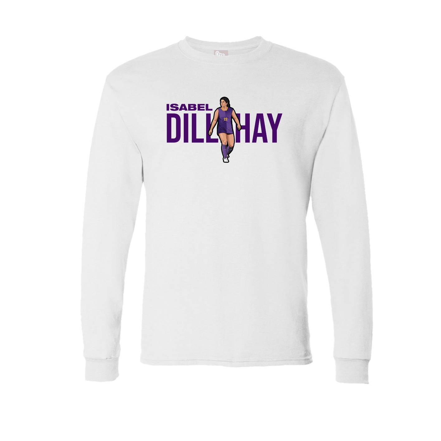 Long Sleeve Tee — Player Name in White