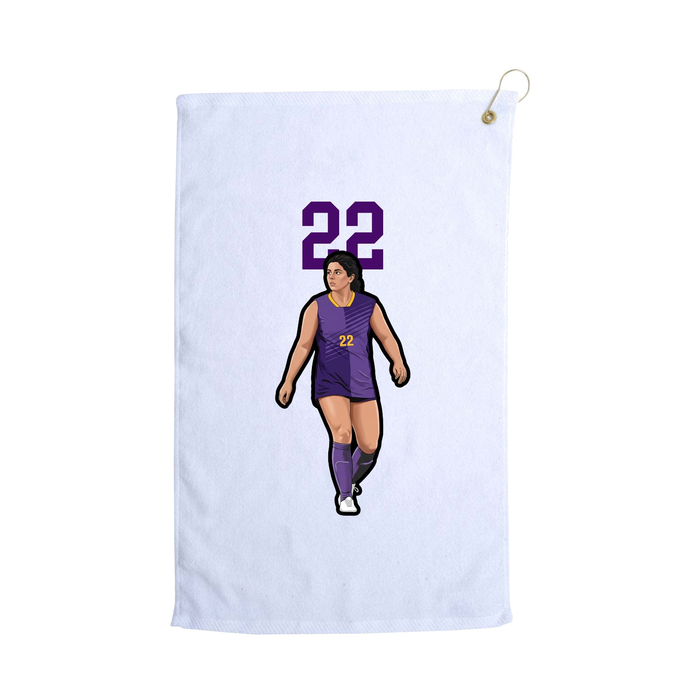 Golf Towel — Number Top in White