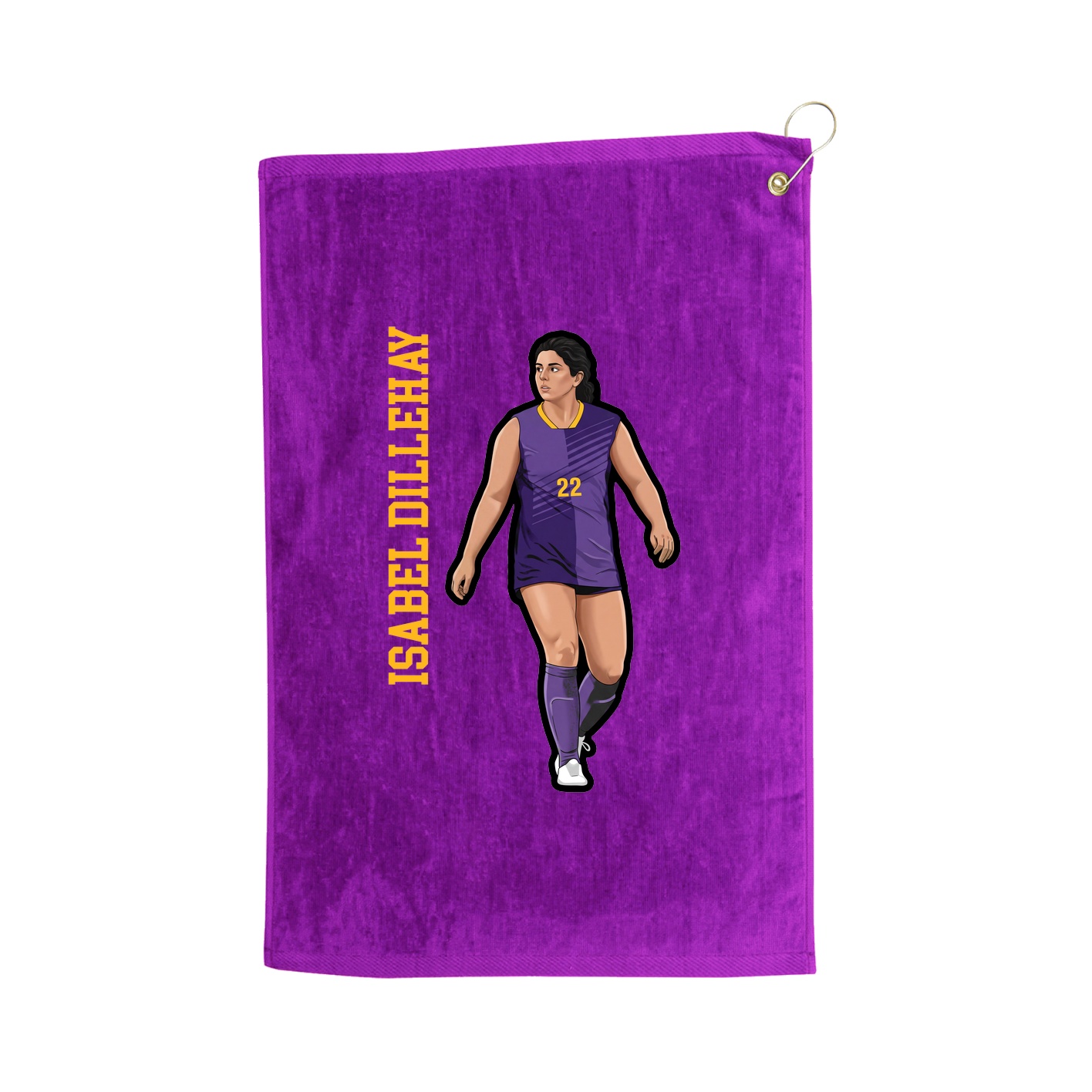 Golf Towel — Name Vertical in Purple