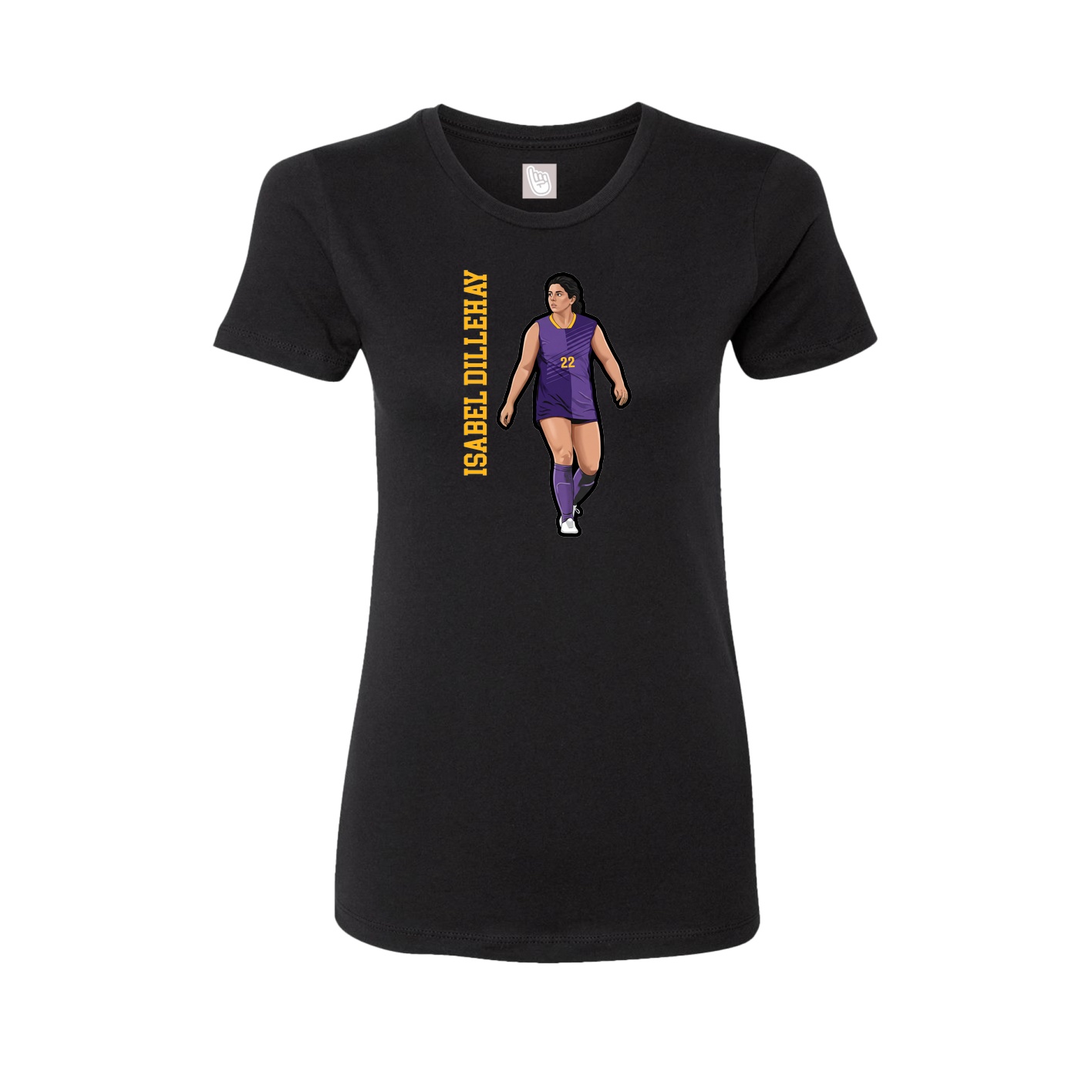 Fitted Women's Tee — Name Vertical in Black