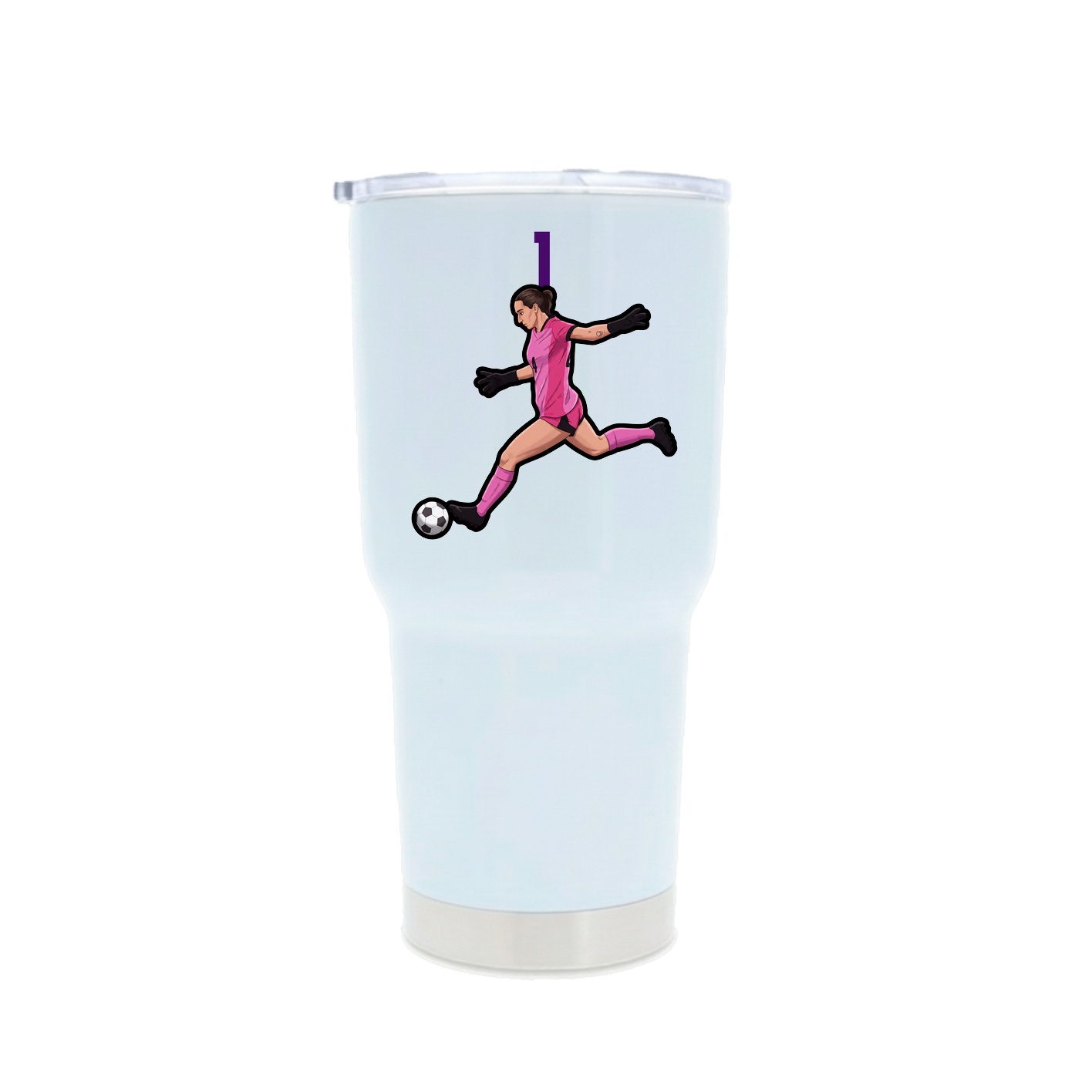 30oz Stainless Steel Tumbler — Number Top in White