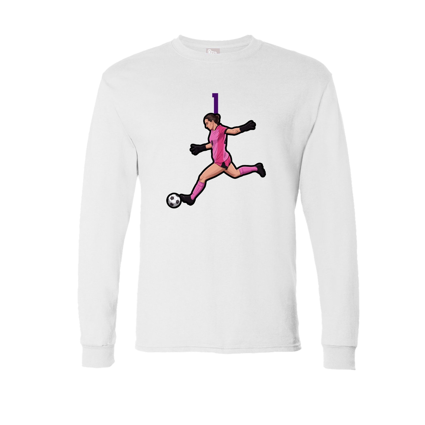 Long Sleeve Tee — Number Top in White