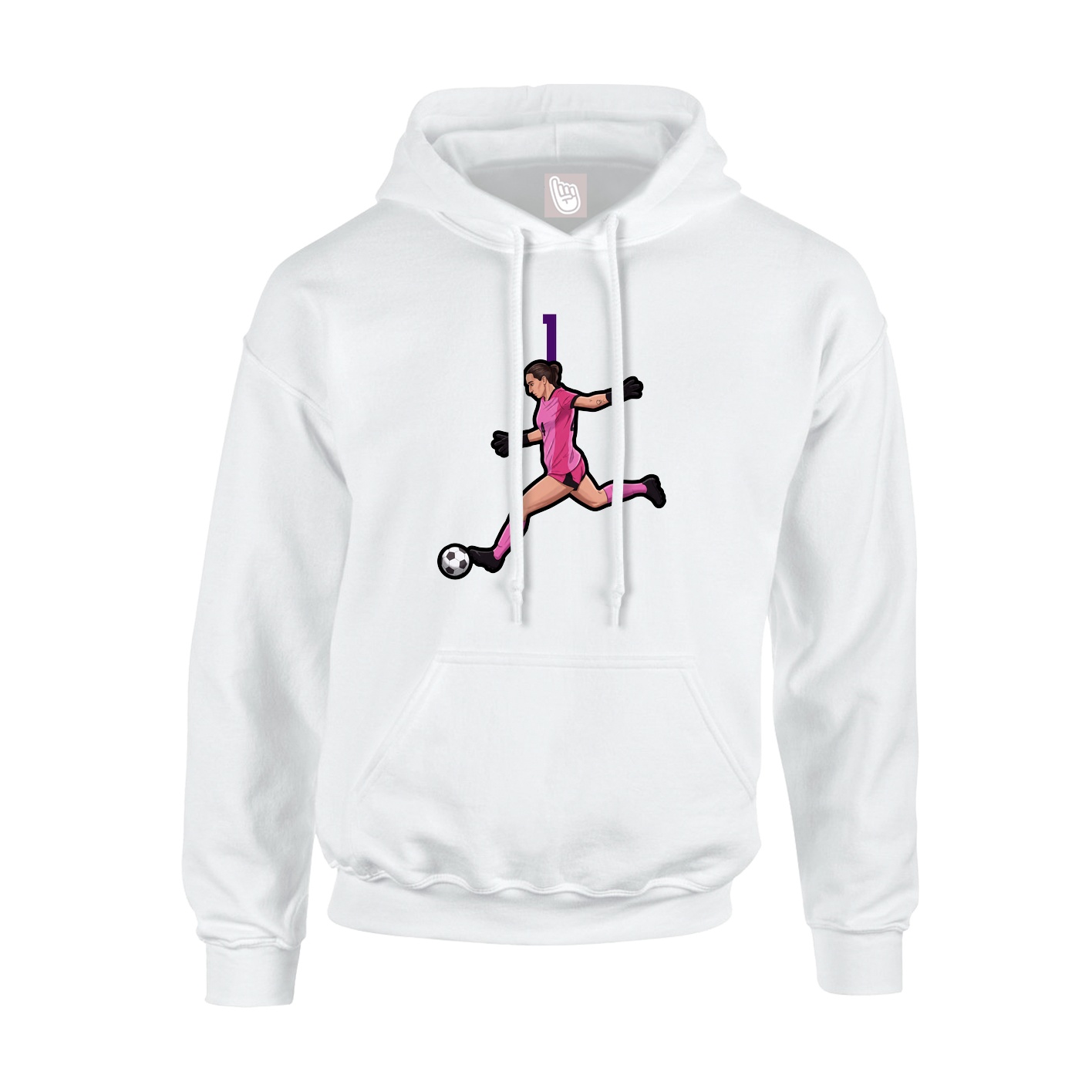 Youth Hoodie — Number Top in White