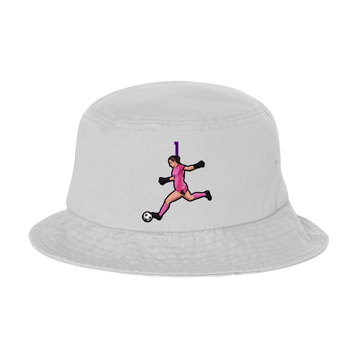 Bucket Cap — Number Top in White