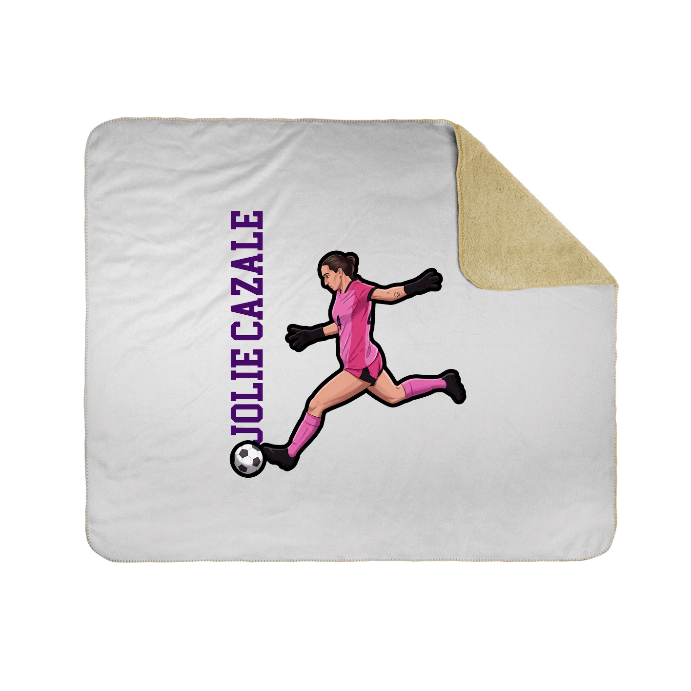 Throw Blanket — Name Vertical in White