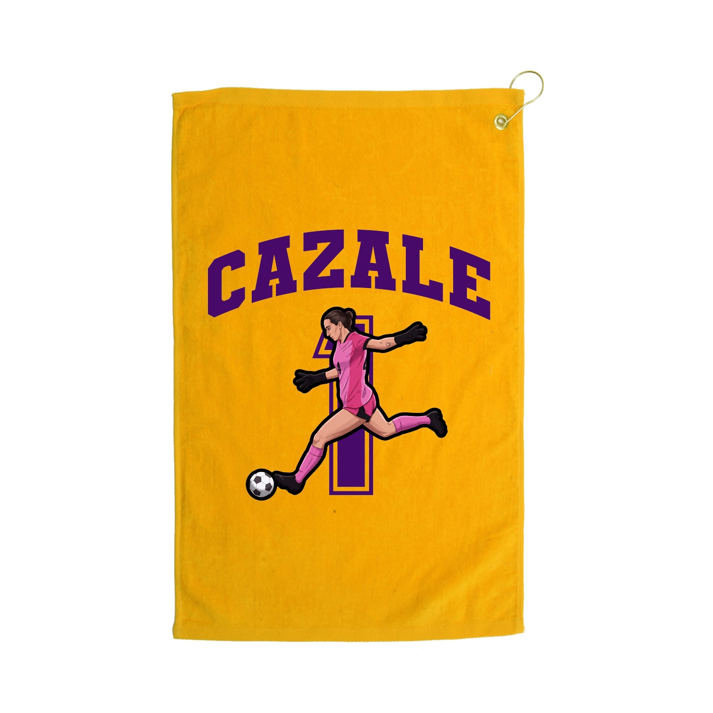 Golf Towel — Number in Gold