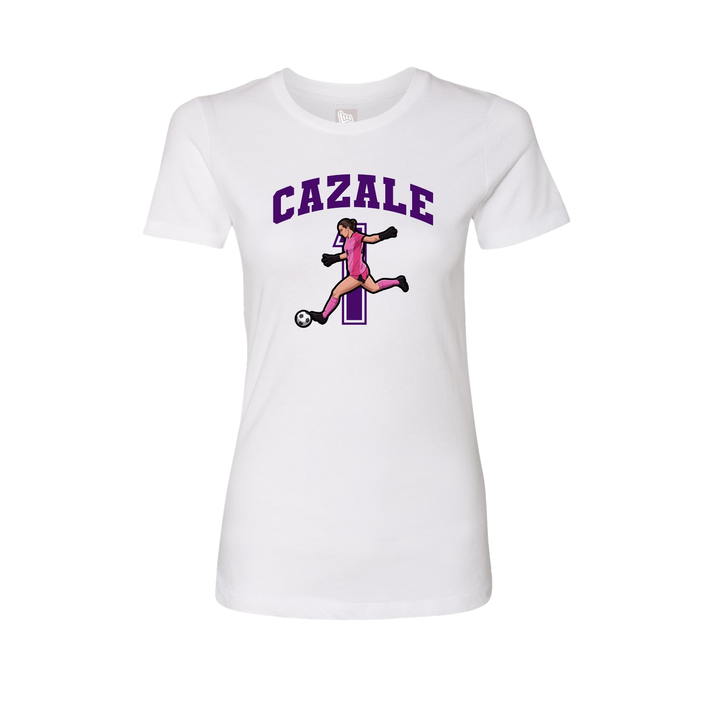 Fitted Women's Tee — Number in White