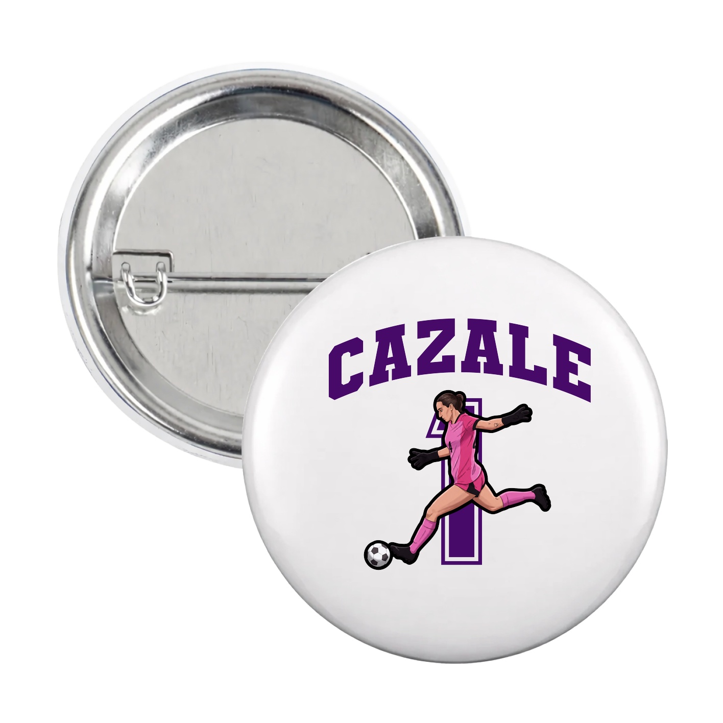 Game Day Button — Number in White