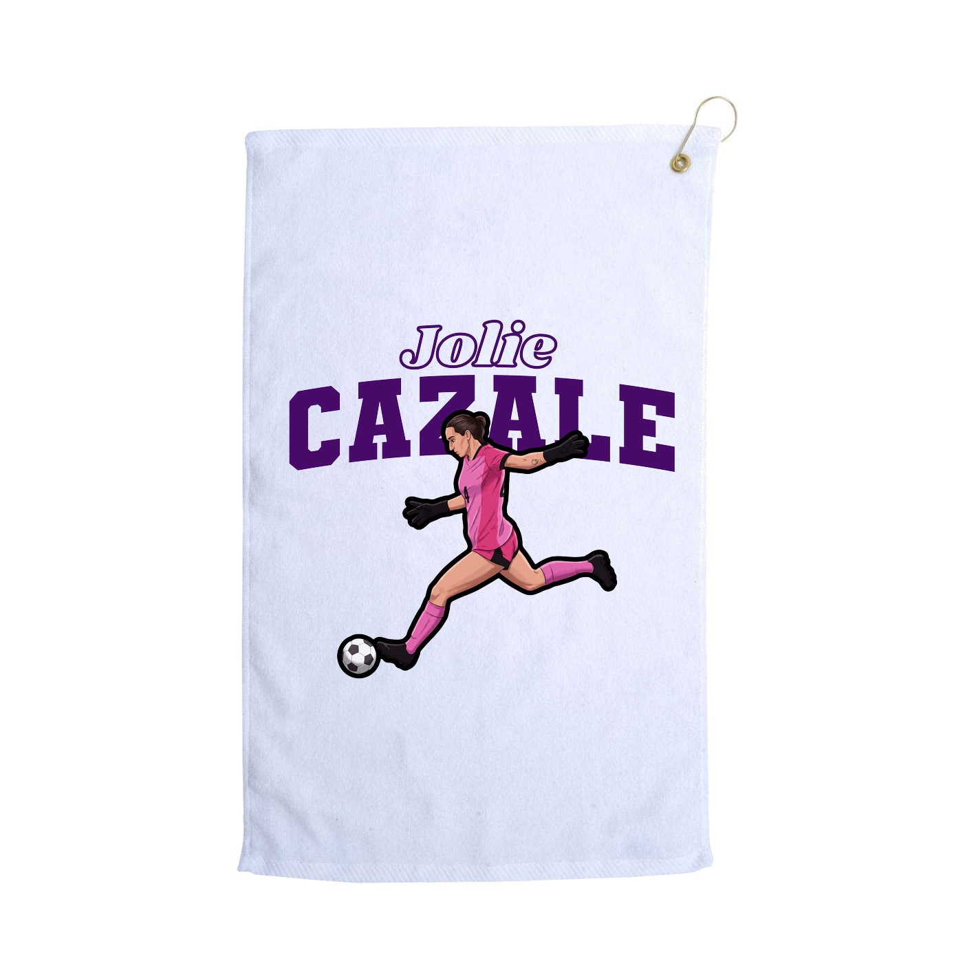 Golf Towel — Name Arch in White