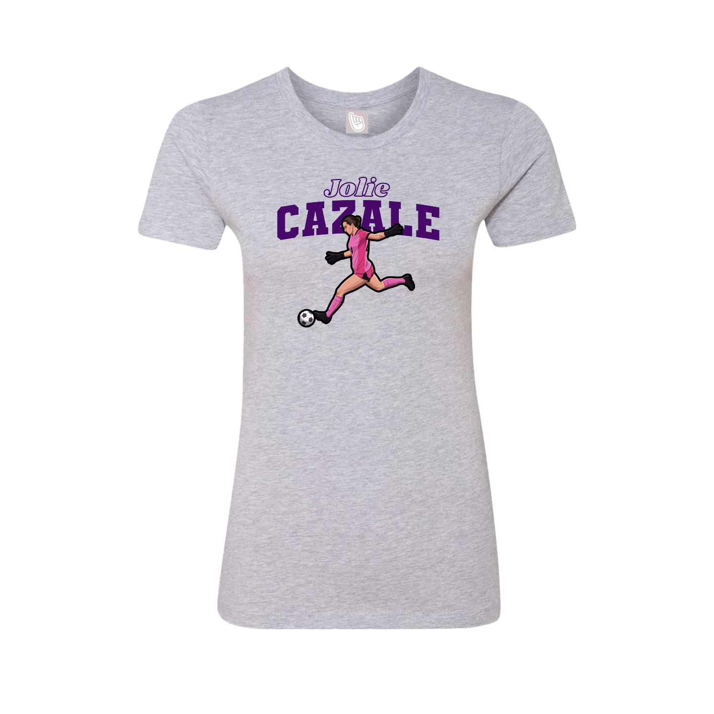 Fitted Women's Tee — Name Arch in Grey